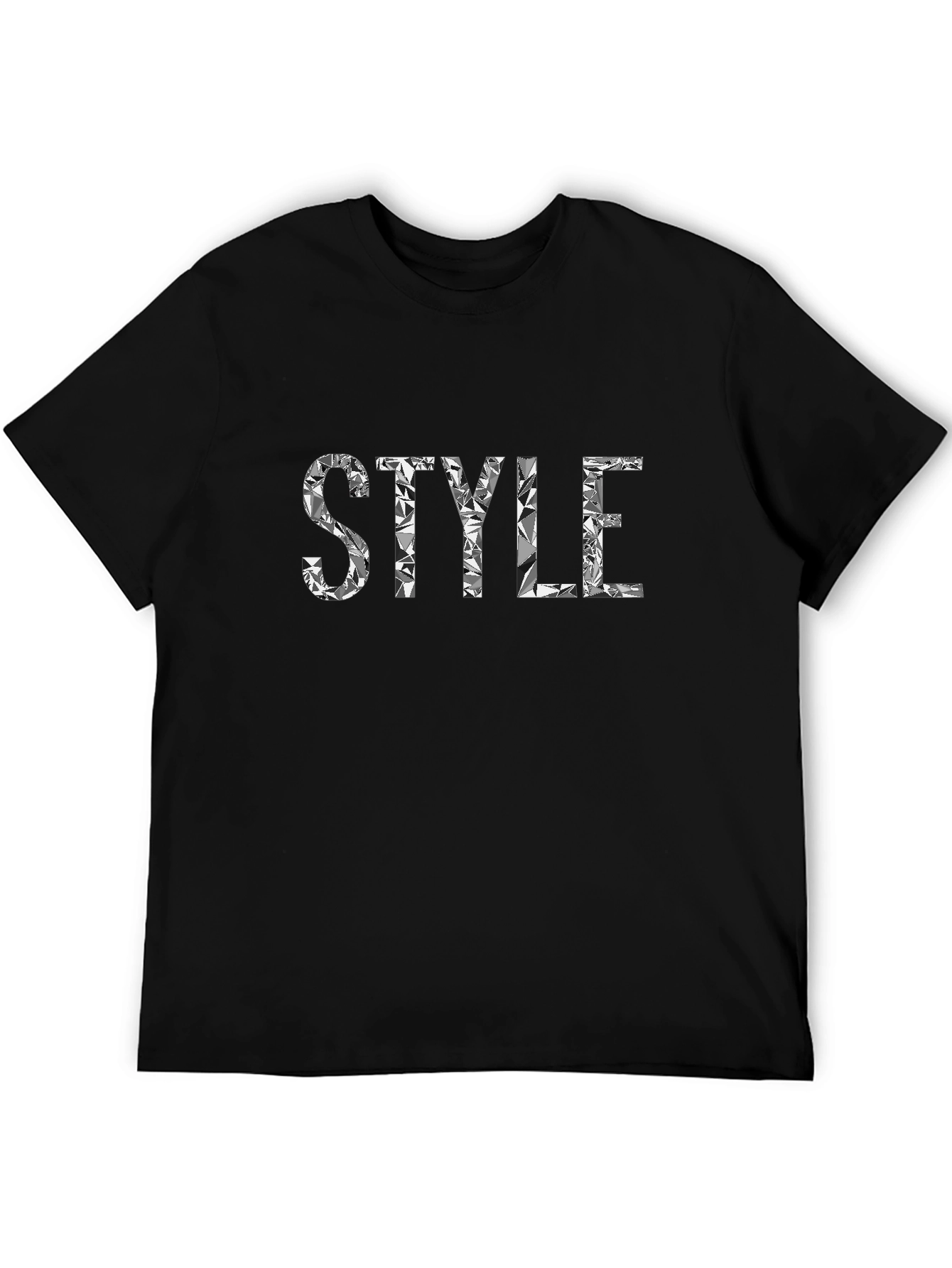 Stylish Black Tee - Style Diamond Lettering