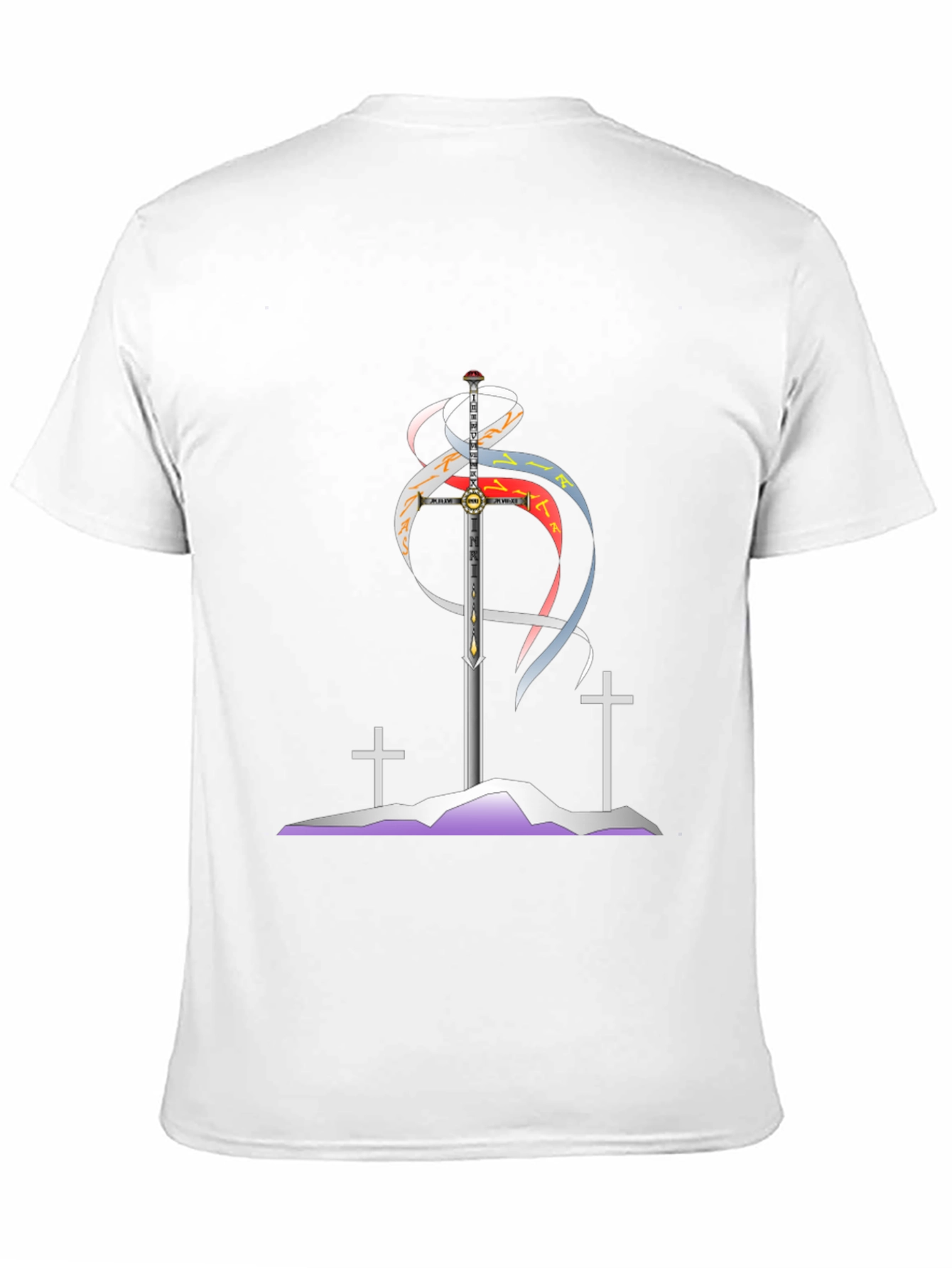 Sword and Crosses Graphic Black T-Shirt