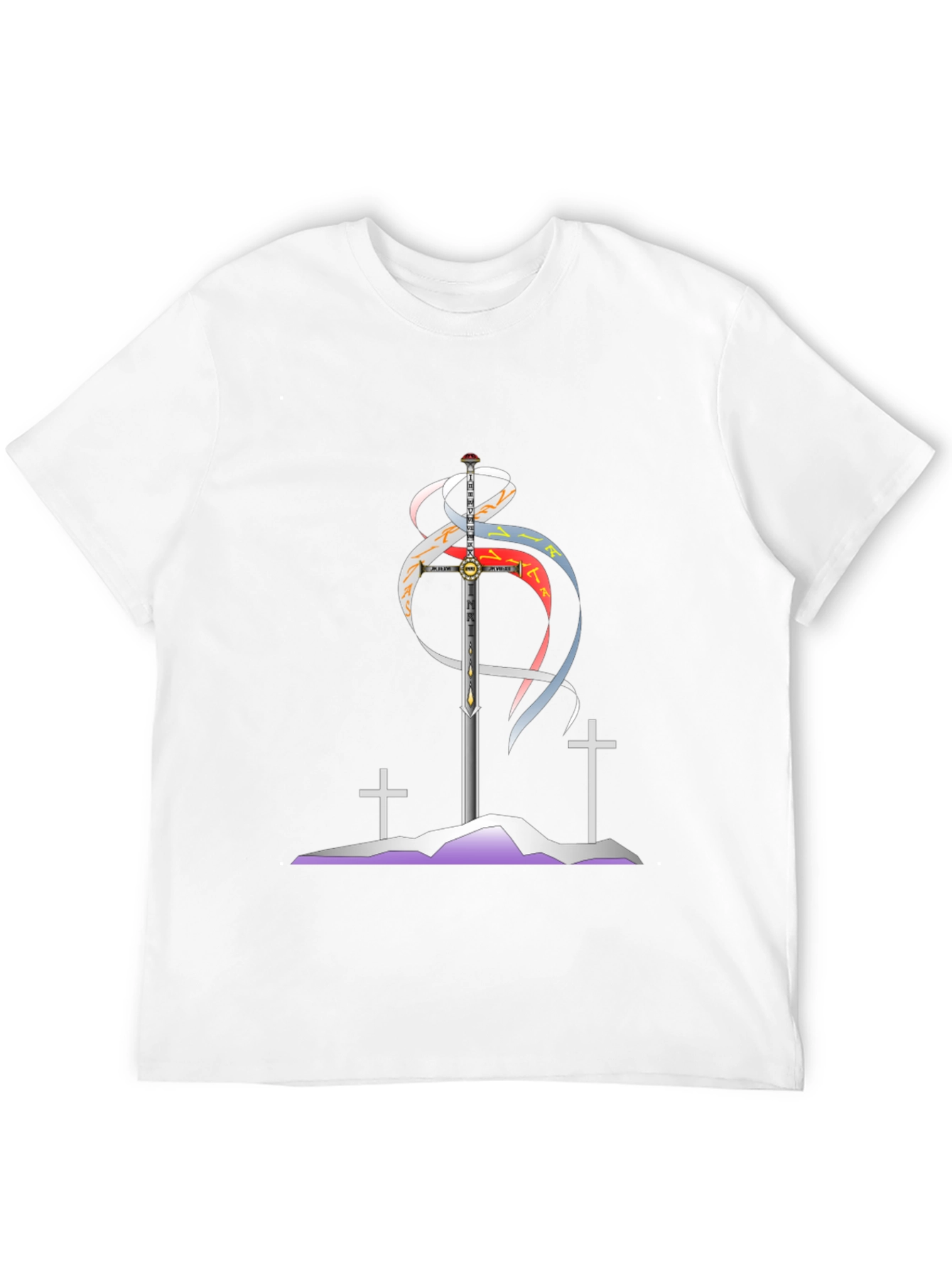 Sword and Crosses Graphic Black T-Shirt