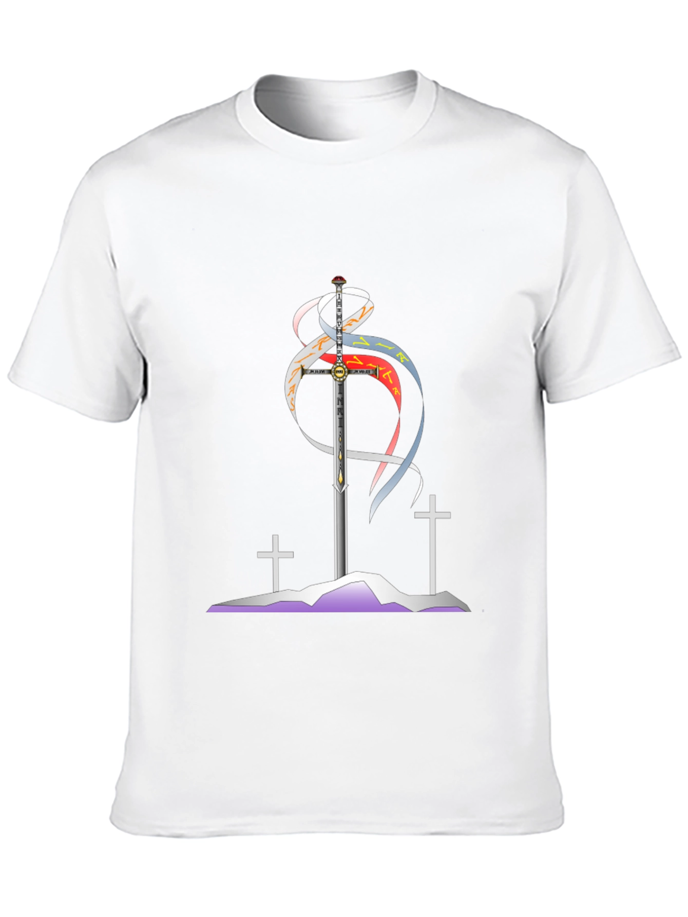 Sword and Crosses Graphic Black T-Shirt