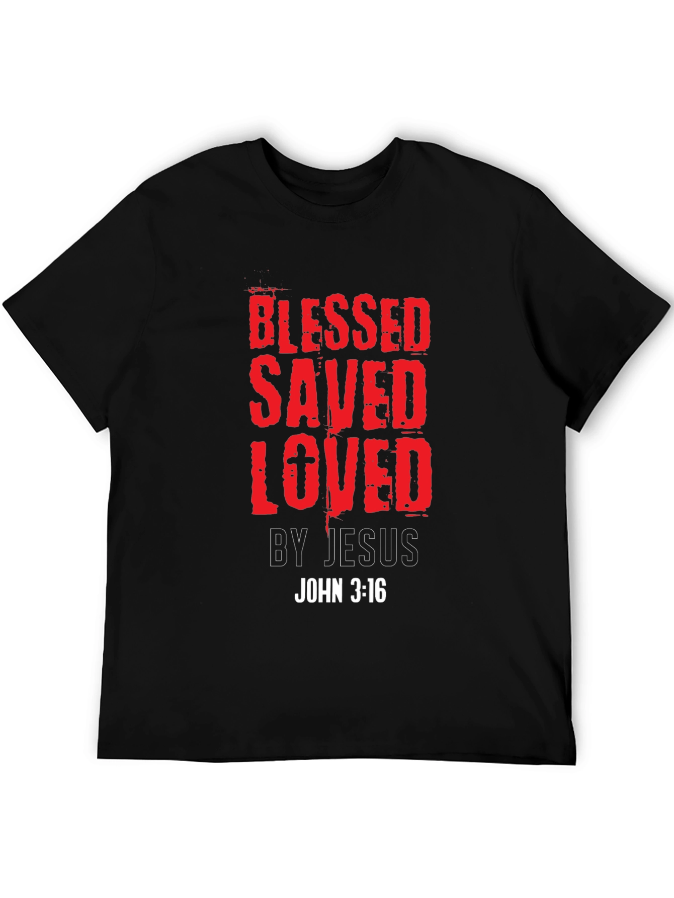 Blessed Saved Loved T-Shirt - John 3:16 Christian Tee