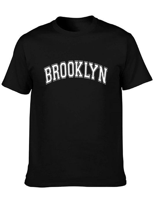 Brooklyn Text Graphic Black T-Shirt Casual Fashion
