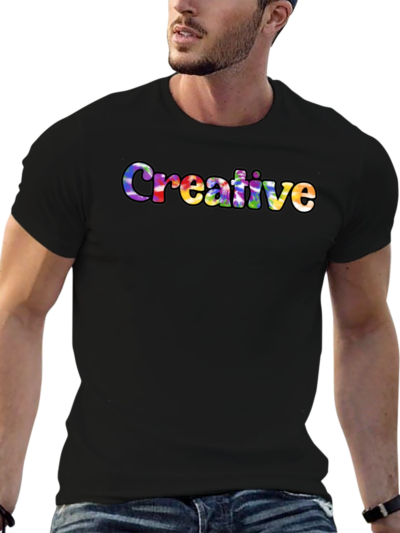 Creative Tie Dye Graphic Tee - Soft Cotton T-Shirt