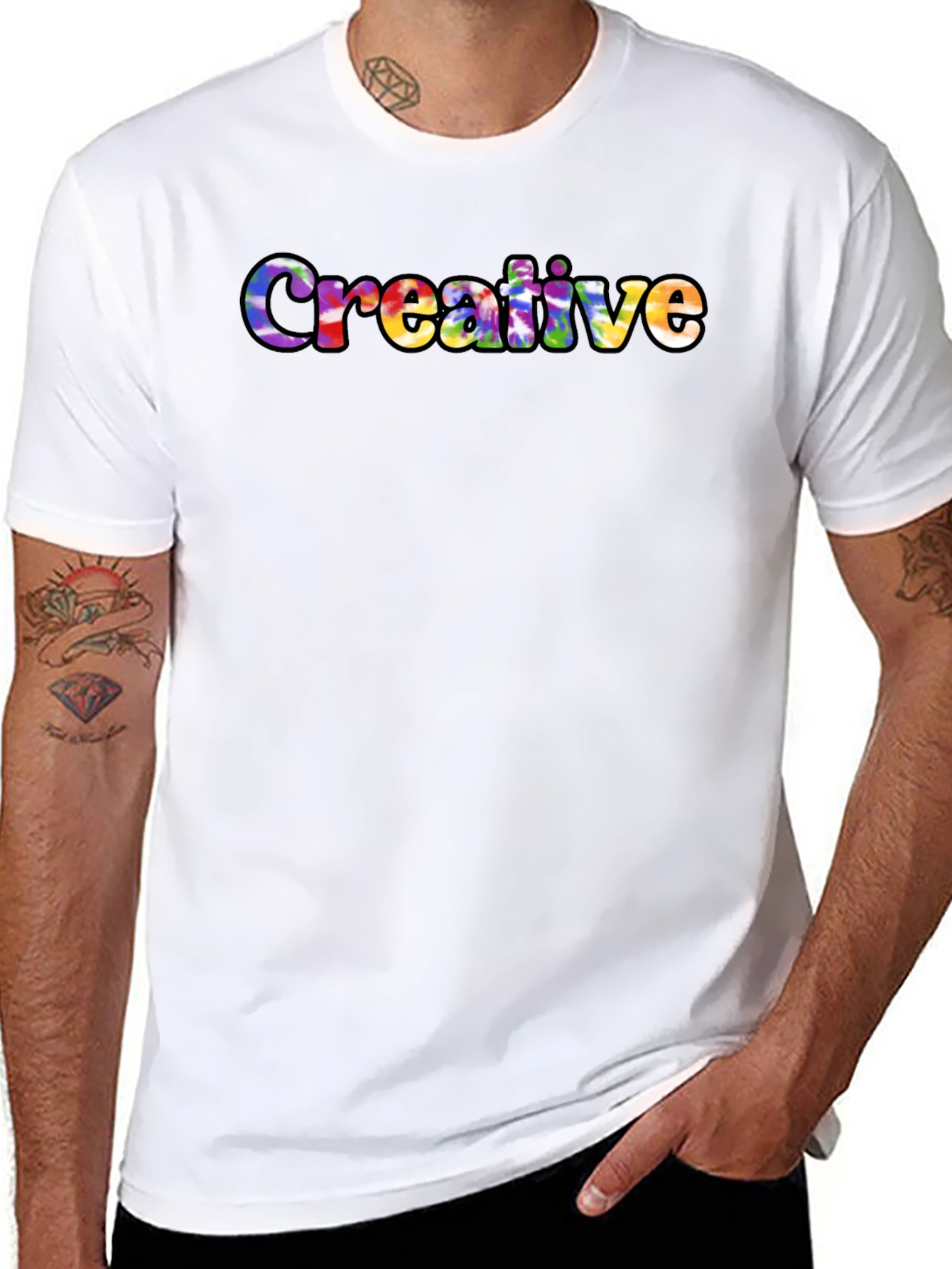 Creative Tie Dye Graphic Tee - Soft Cotton T-Shirt