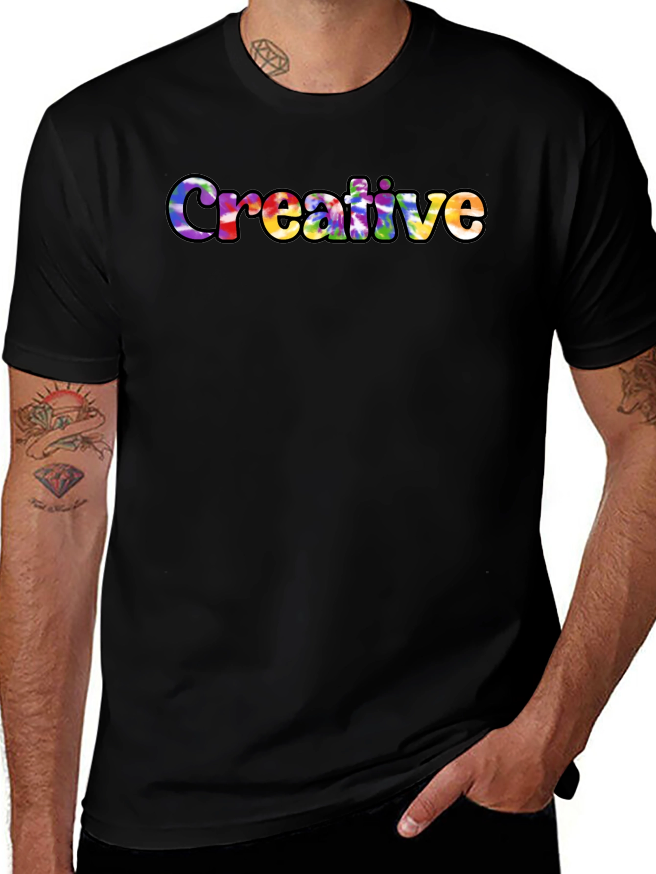 Creative Tie Dye Graphic Tee - Soft Cotton T-Shirt