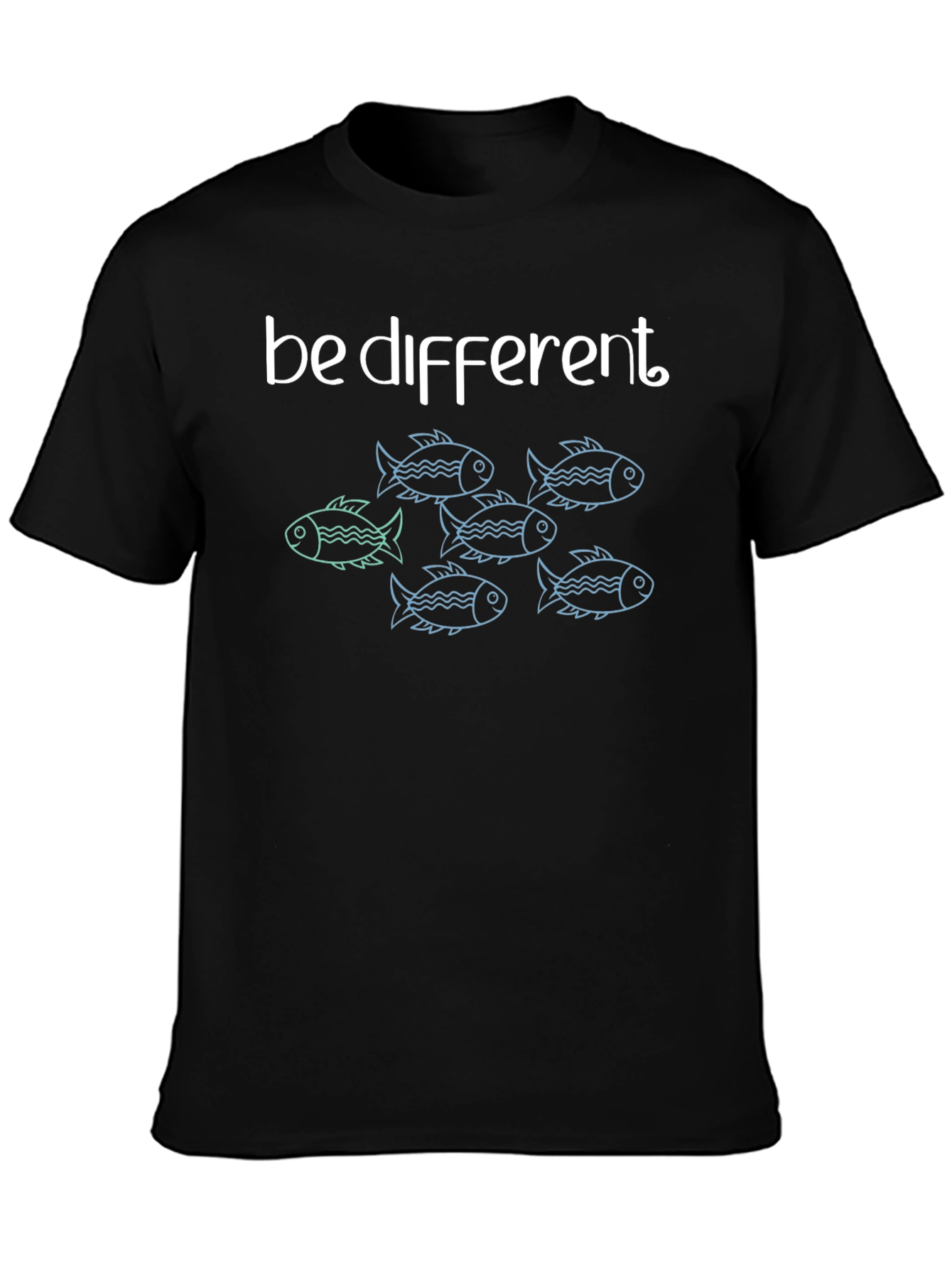Be Different Fish Graphic Tee - Unique Design