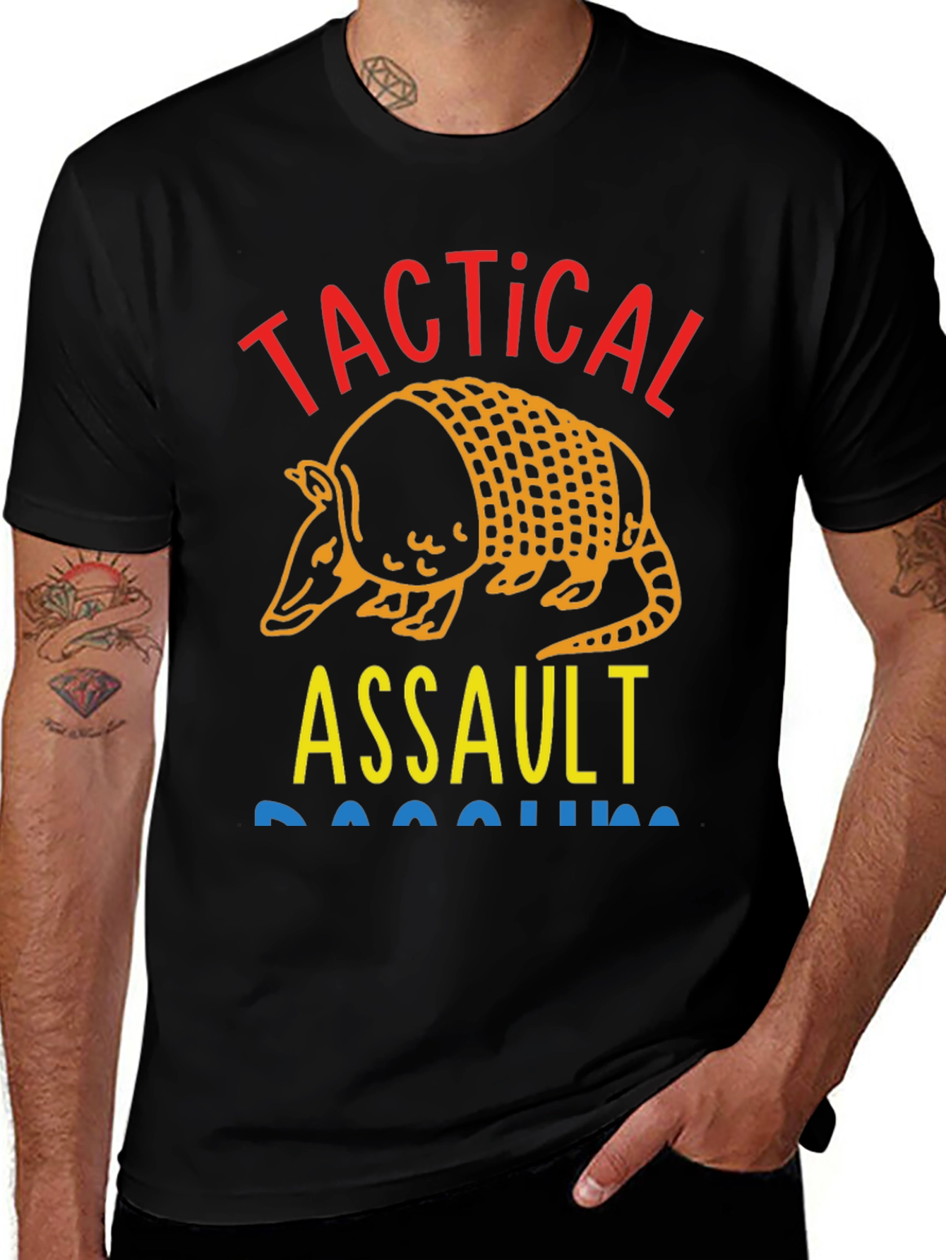 Tactical Assault Armadillo Novelty Graphic T-Shirt