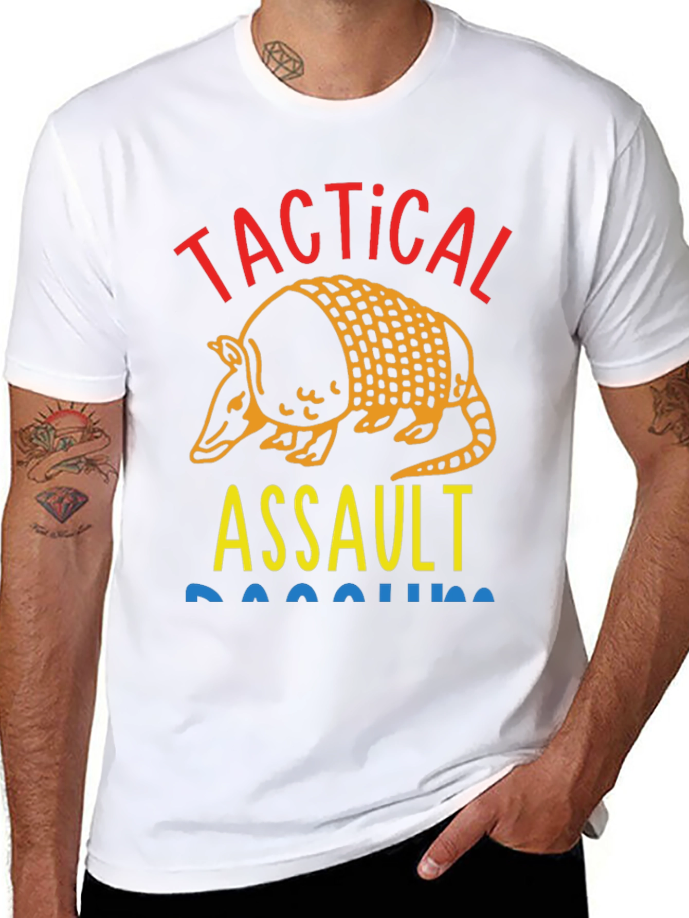 Tactical Assault Armadillo Novelty Graphic T-Shirt