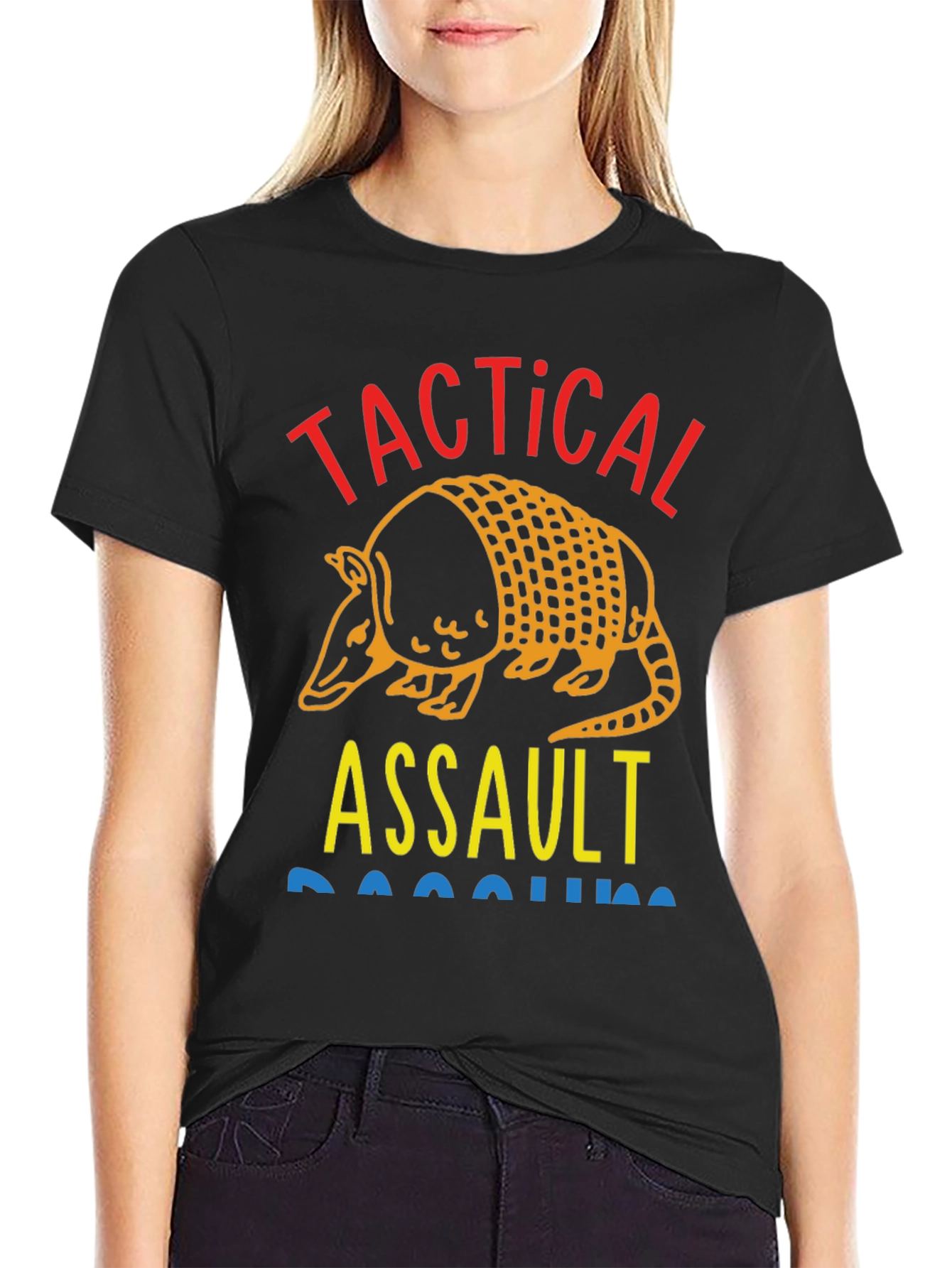 Tactical Assault Armadillo Novelty Graphic T-Shirt