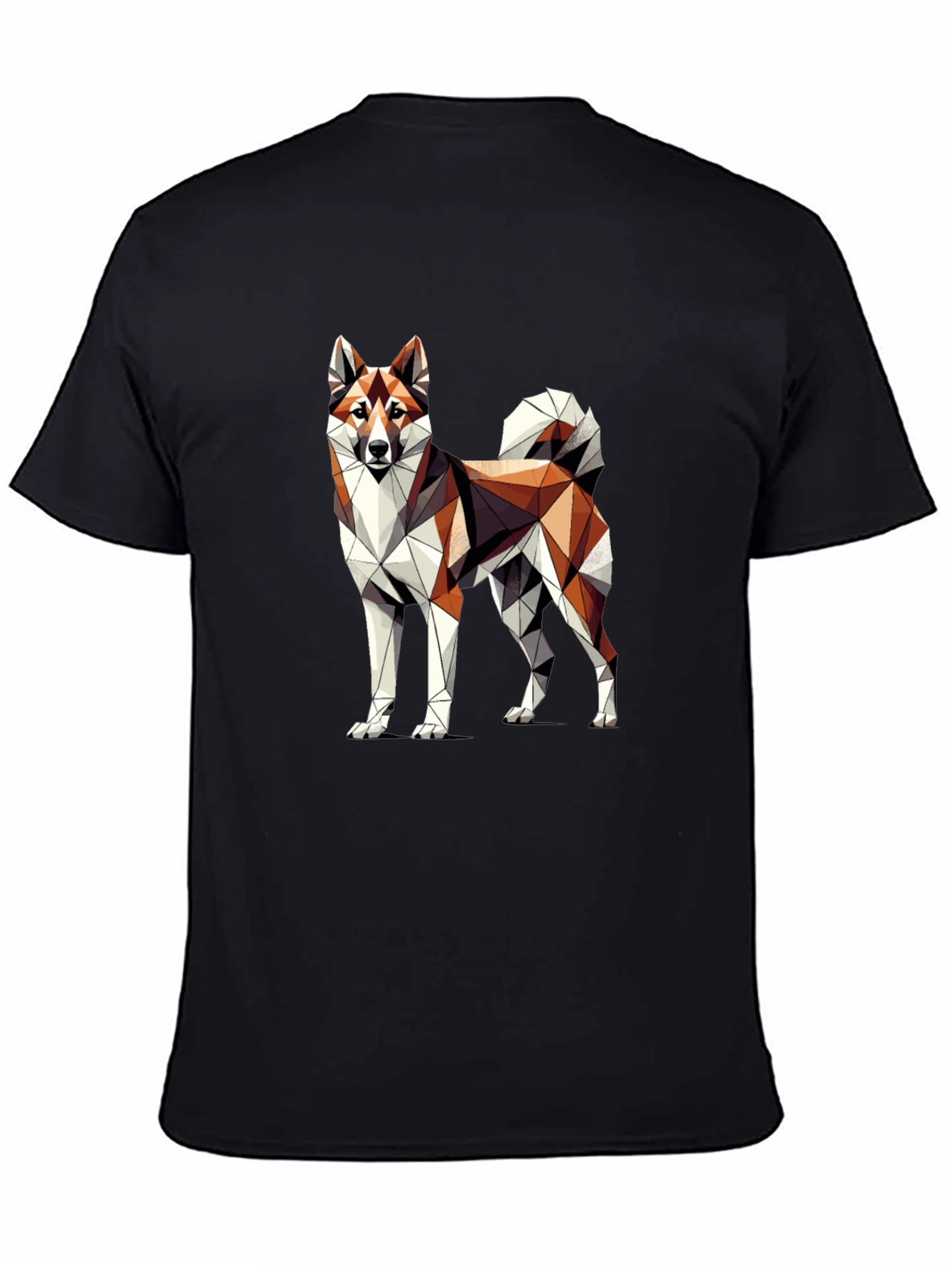 Geometric Dog Graphic Tee - Modern Art Shirt
