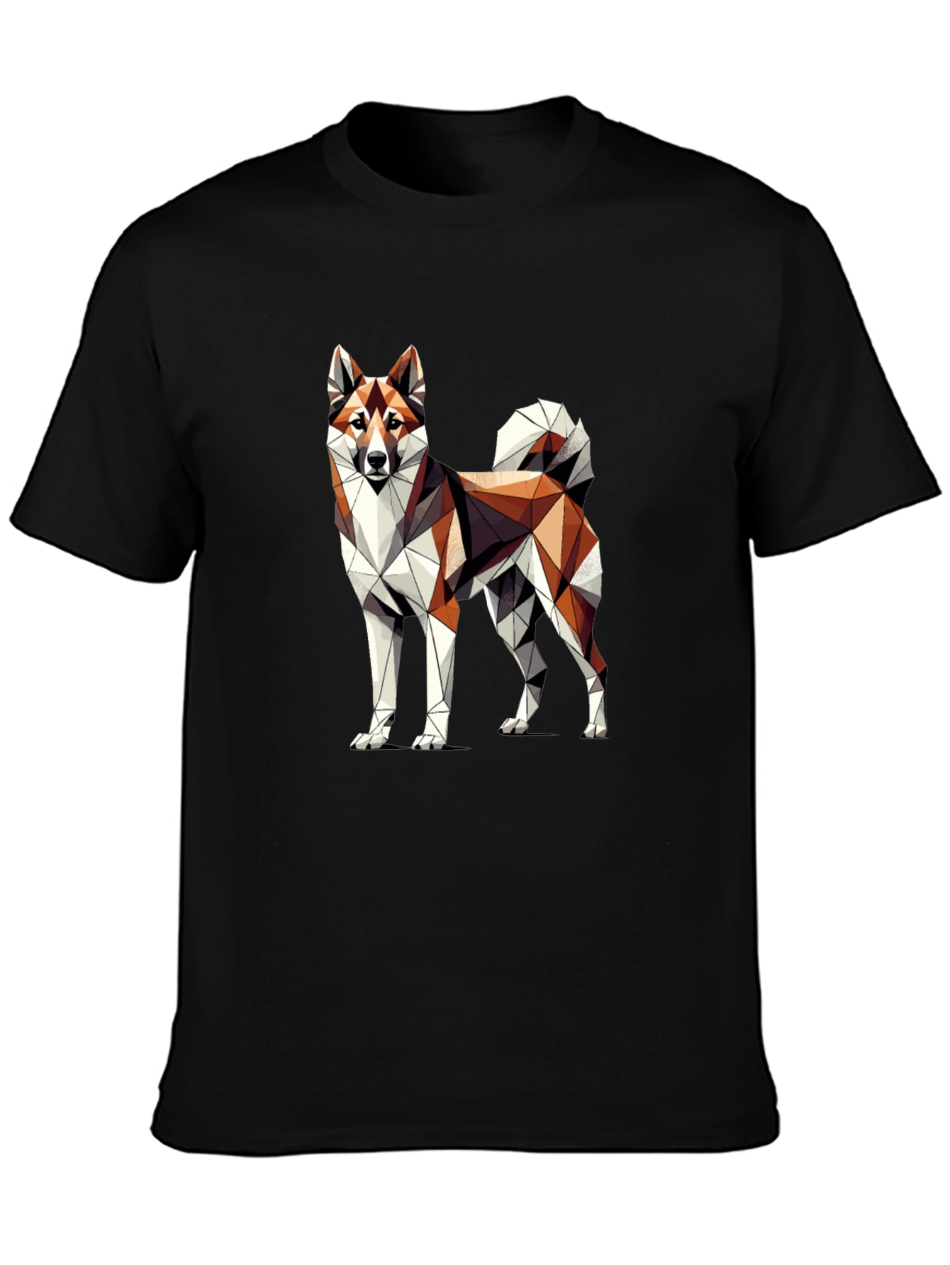 Geometric Dog Graphic Tee - Modern Art Shirt