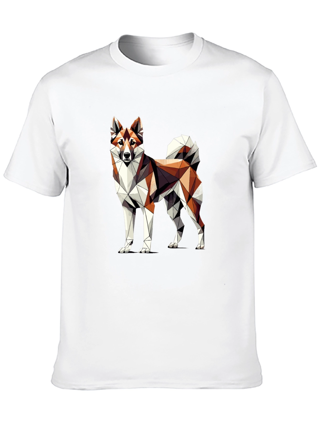 Geometric Dog Graphic Tee - Modern Art Shirt