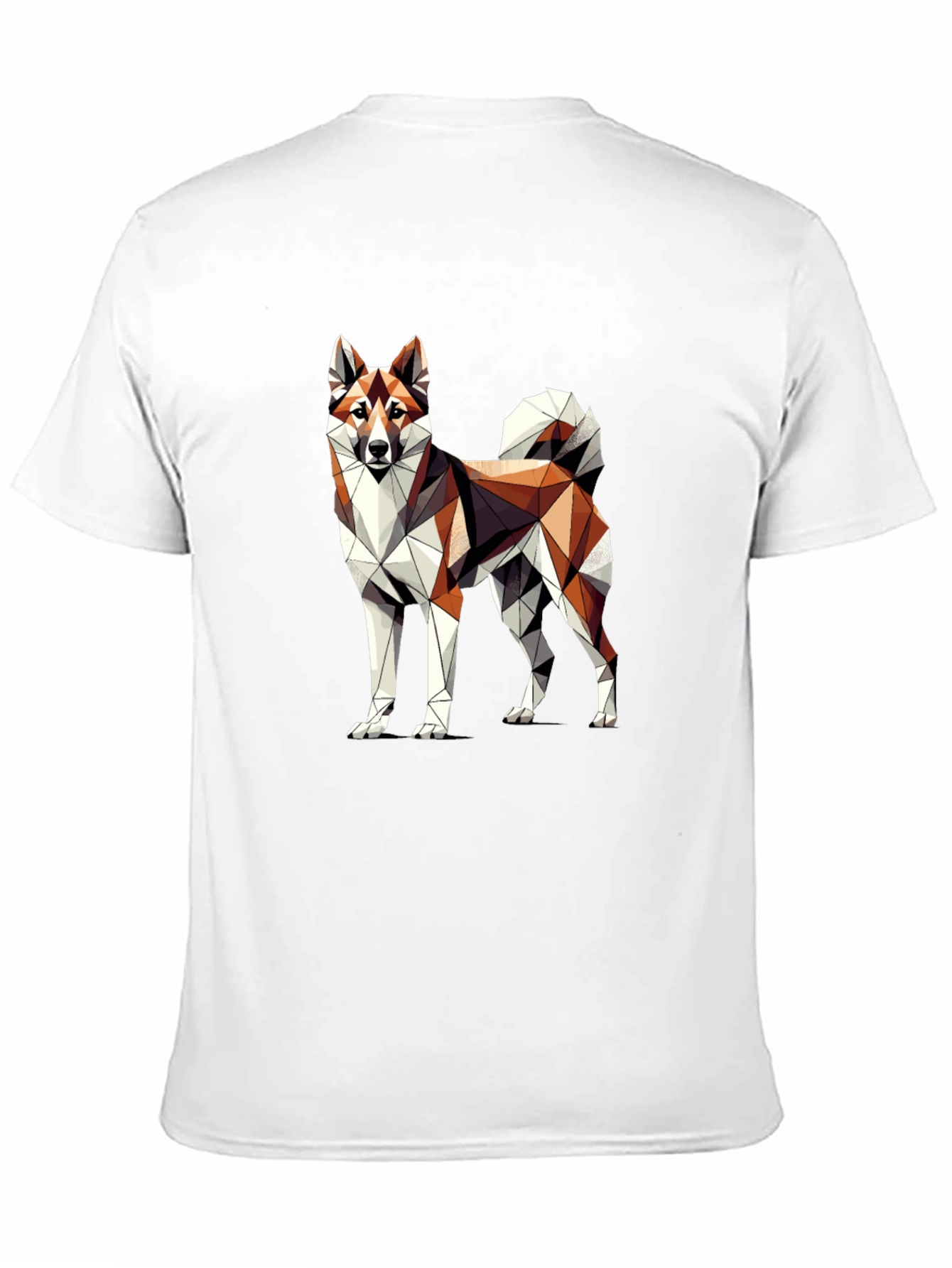 Geometric Dog Graphic Tee - Modern Art Shirt