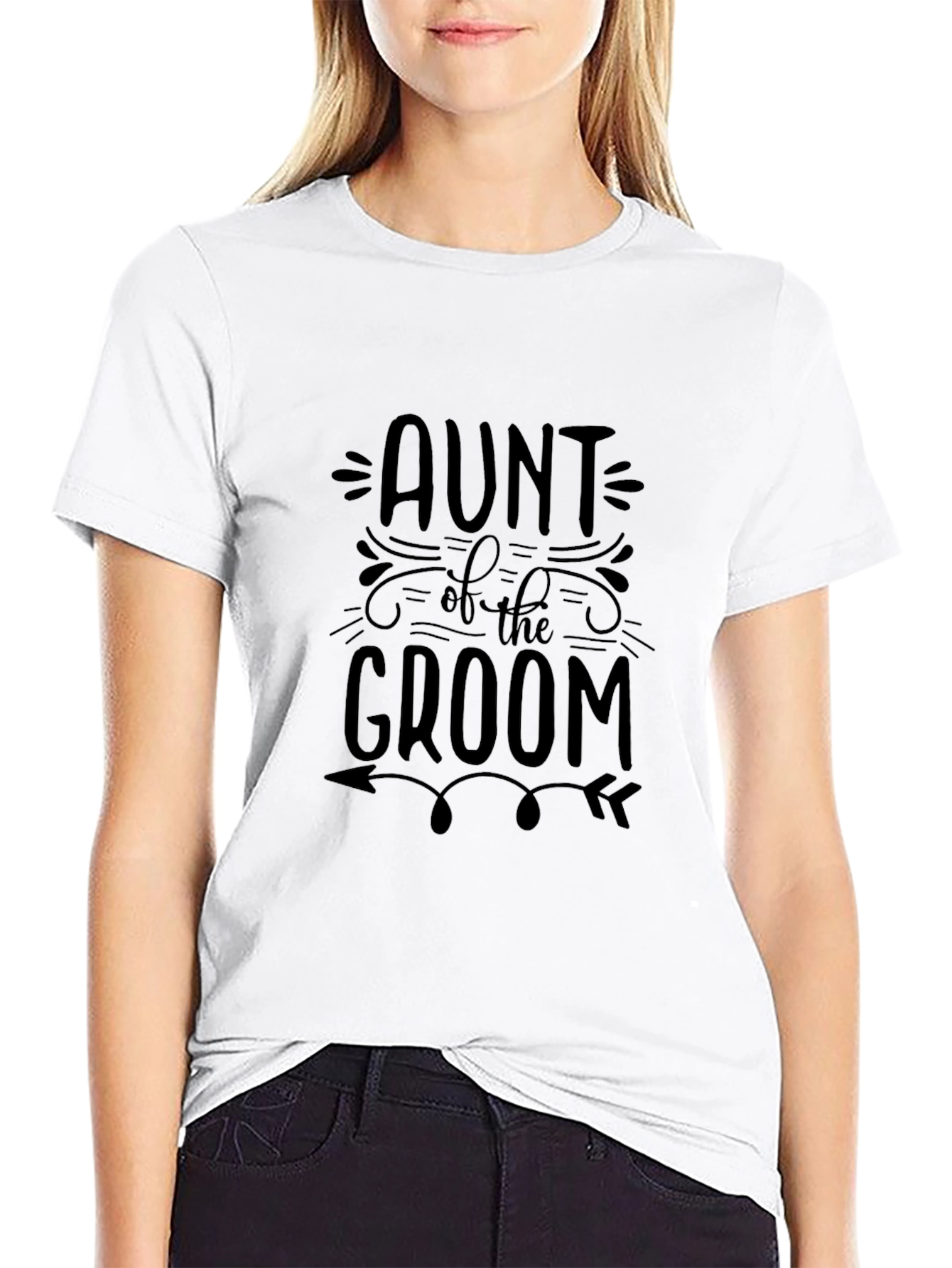 Aunt of the Groom Black T-Shirt