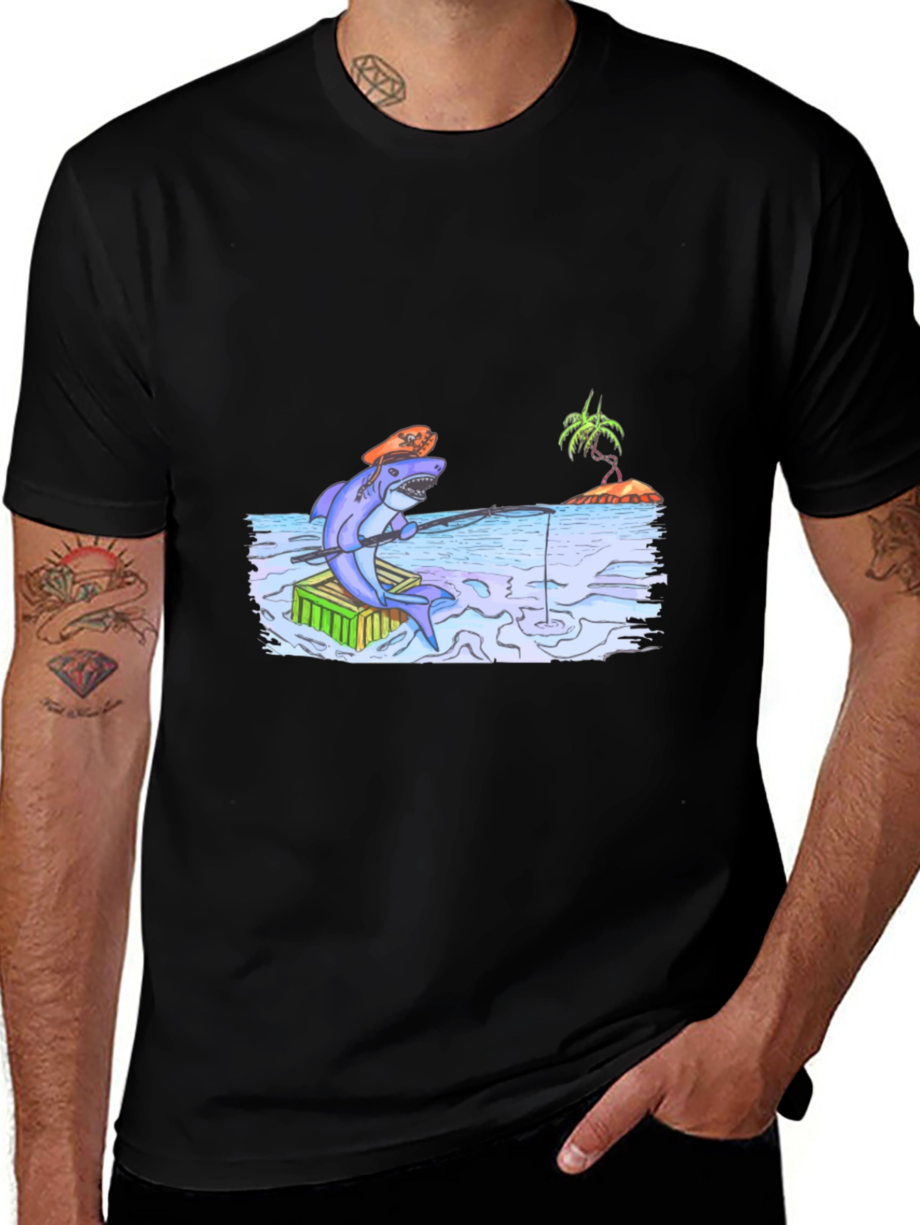 Shark Fishing T-Shirt - Unique Graphic Tee