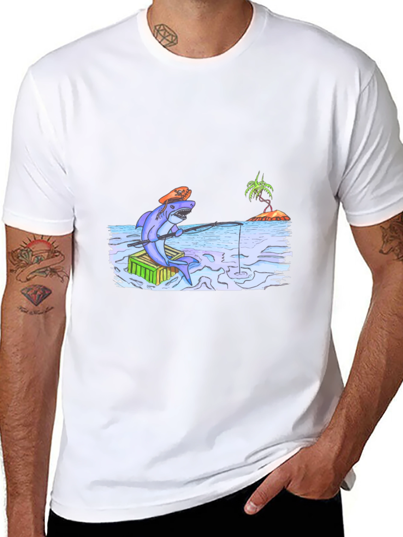 Shark Fishing T-Shirt - Unique Graphic Tee