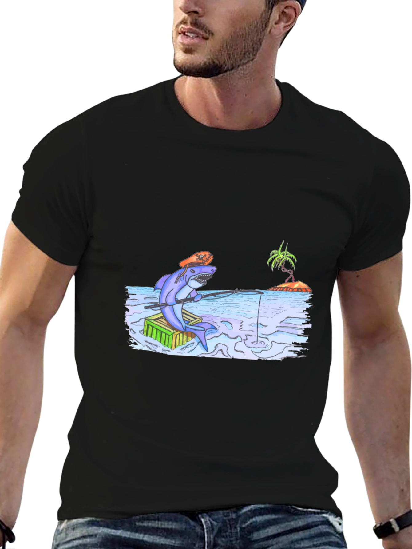 Shark Fishing T-Shirt - Unique Graphic Tee