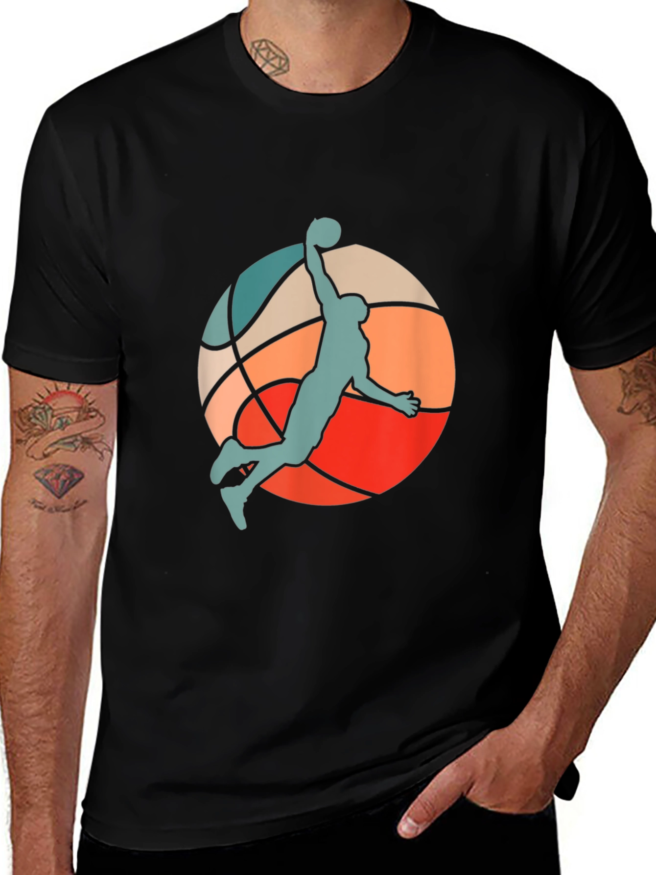 Retro Basketball Slam Dunk Graphic Tee