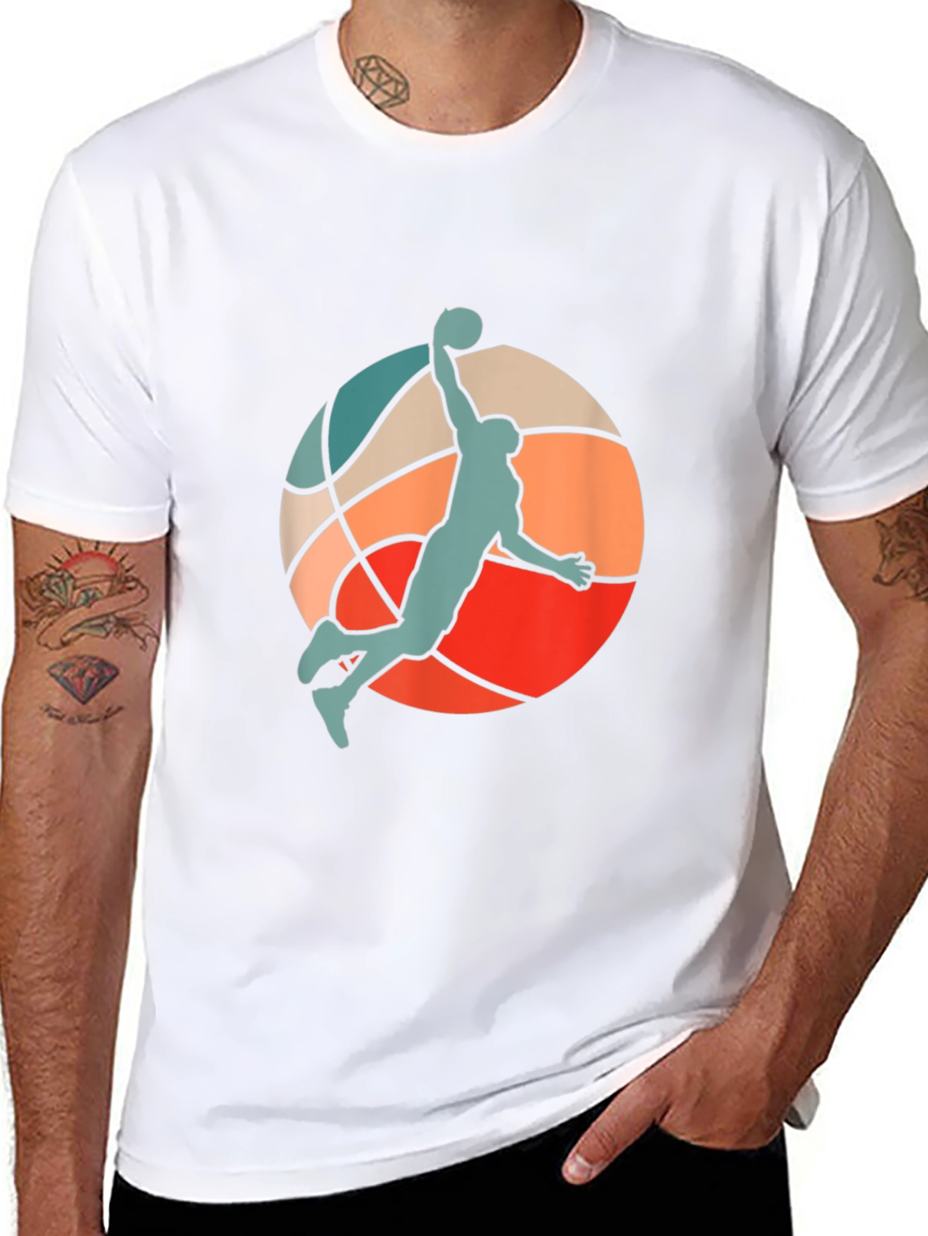 Retro Basketball Slam Dunk Graphic Tee