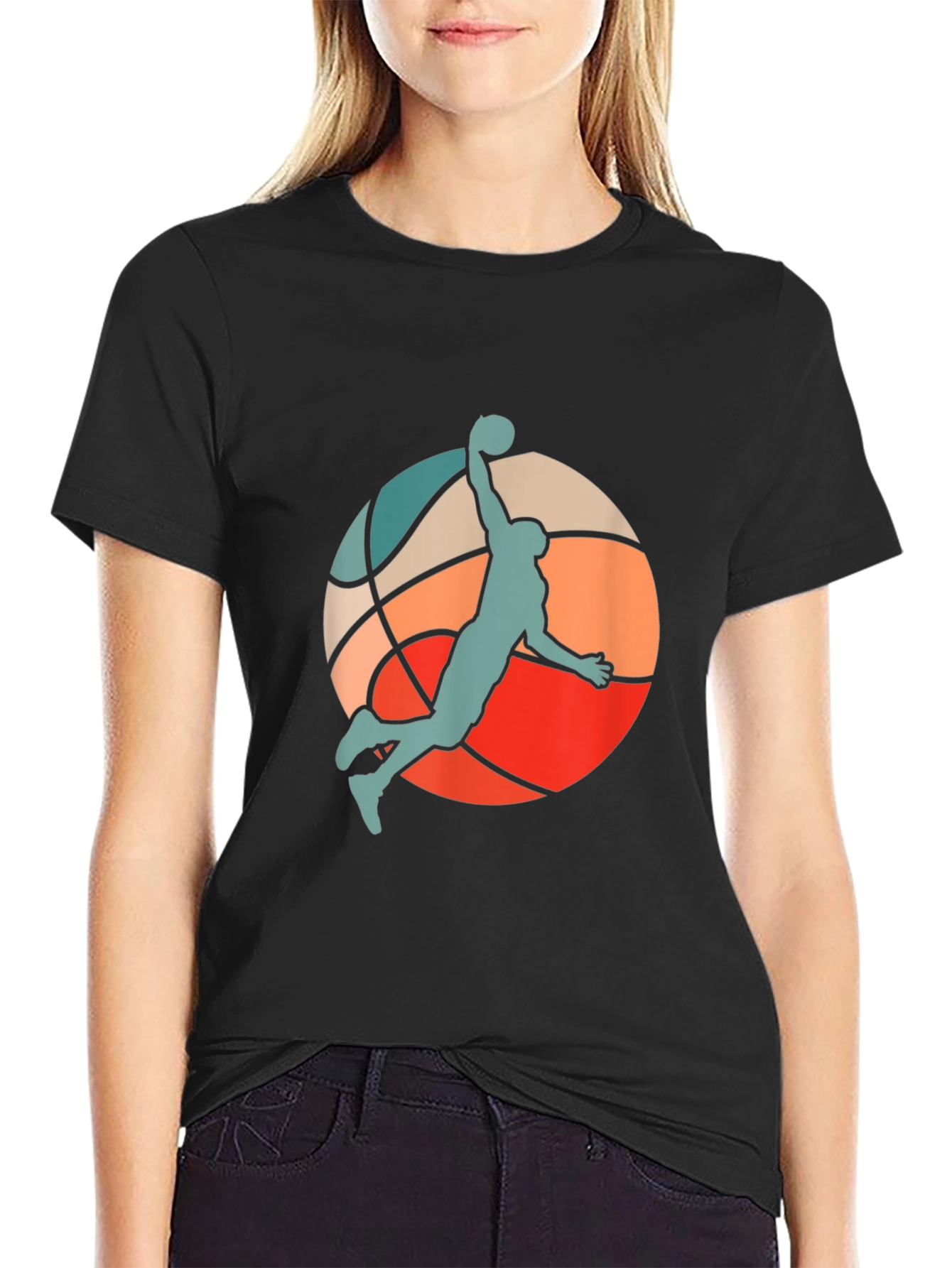 Retro Basketball Slam Dunk Graphic Tee