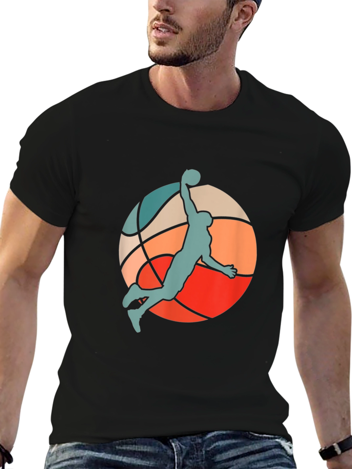 Retro Basketball Slam Dunk Graphic Tee