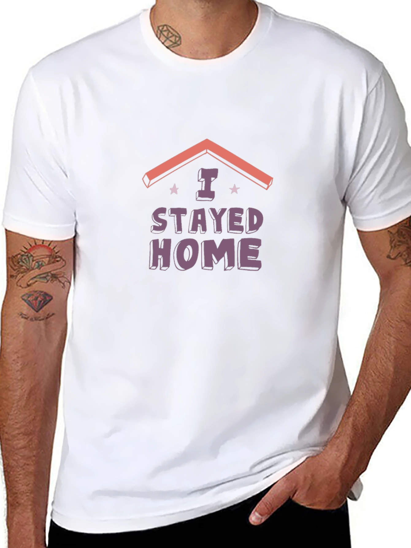 I Stayed Home Black Graphic Tee