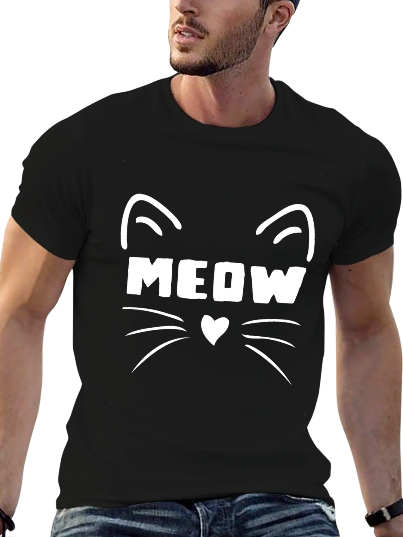 Meow Cat Graphic T-Shirt