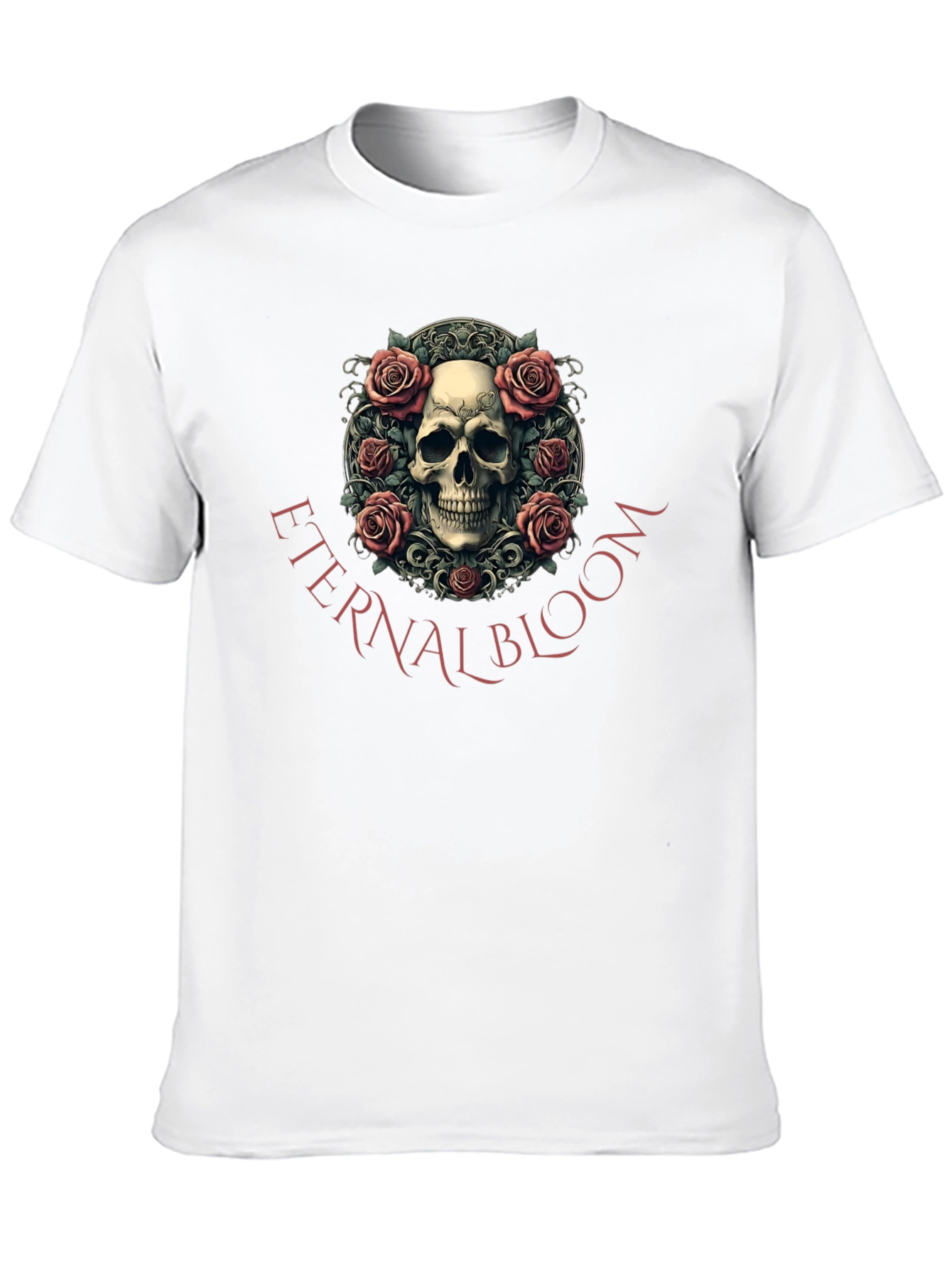 Eternal Bloom Skull Graphic T-Shirt