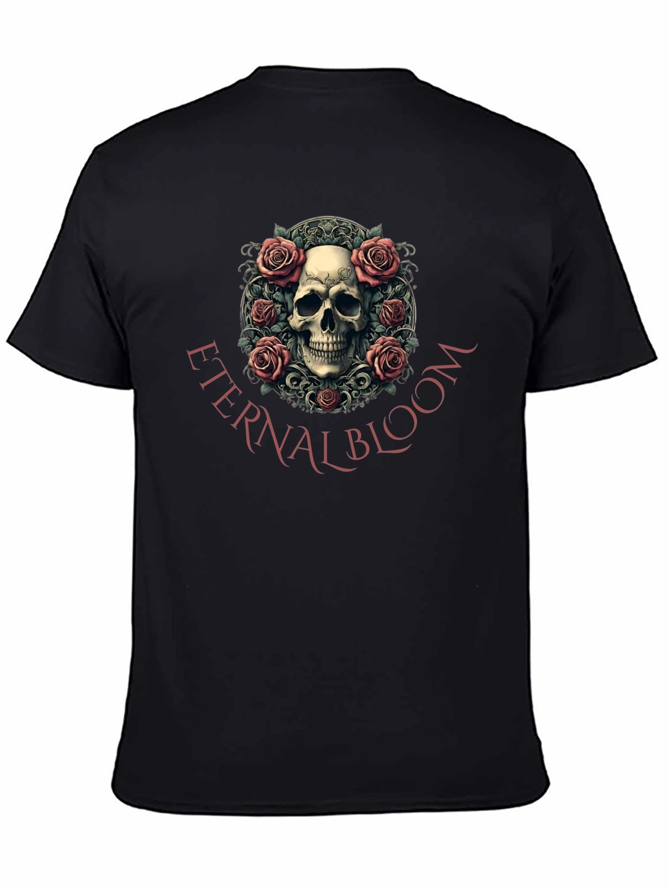 Eternal Bloom Skull Graphic T-Shirt