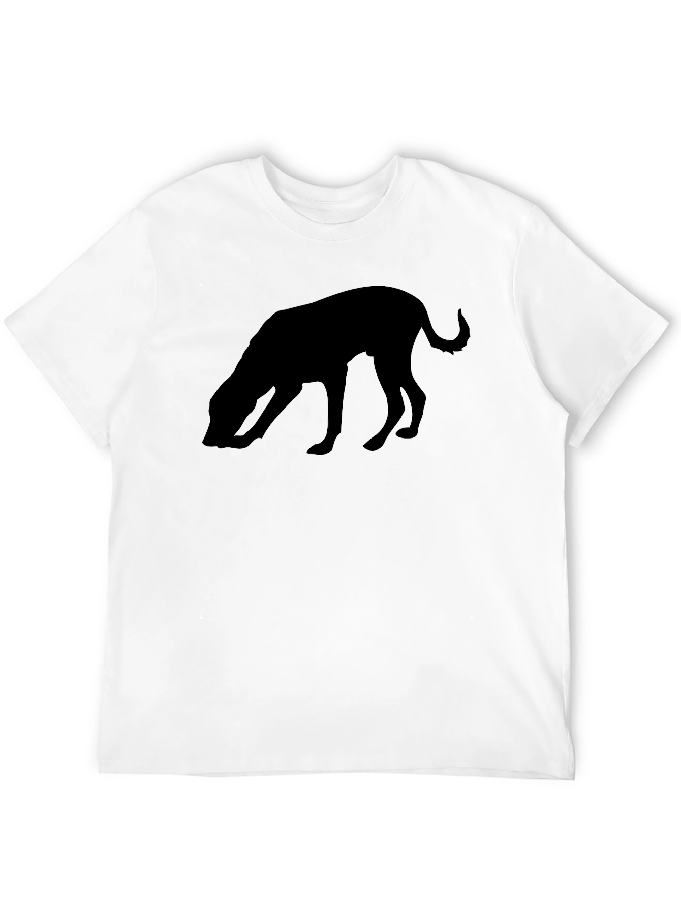 Sniffing Dog Graphic Tee - Black Cotton Comfort