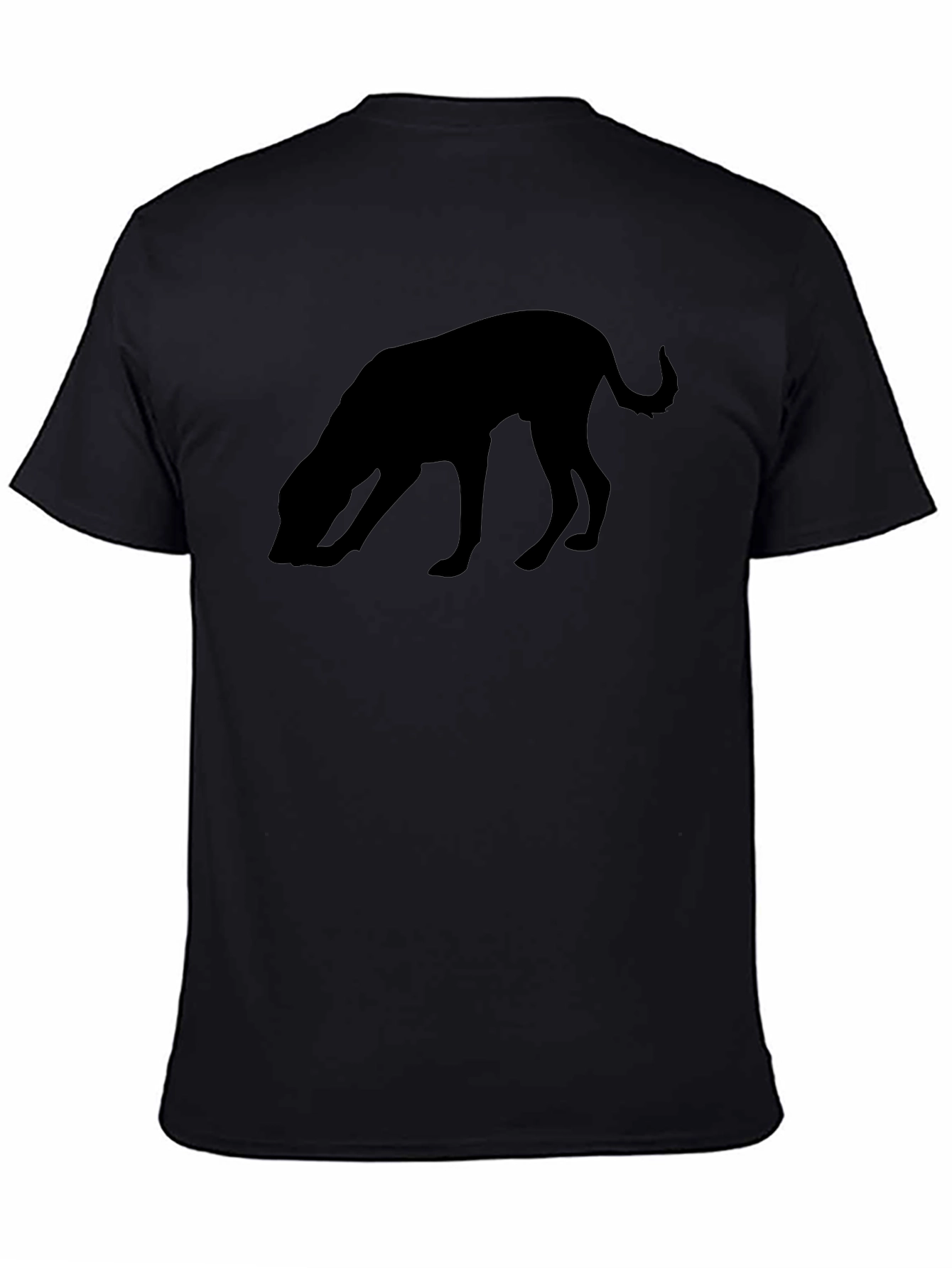 Sniffing Dog Graphic Tee - Black Cotton Comfort