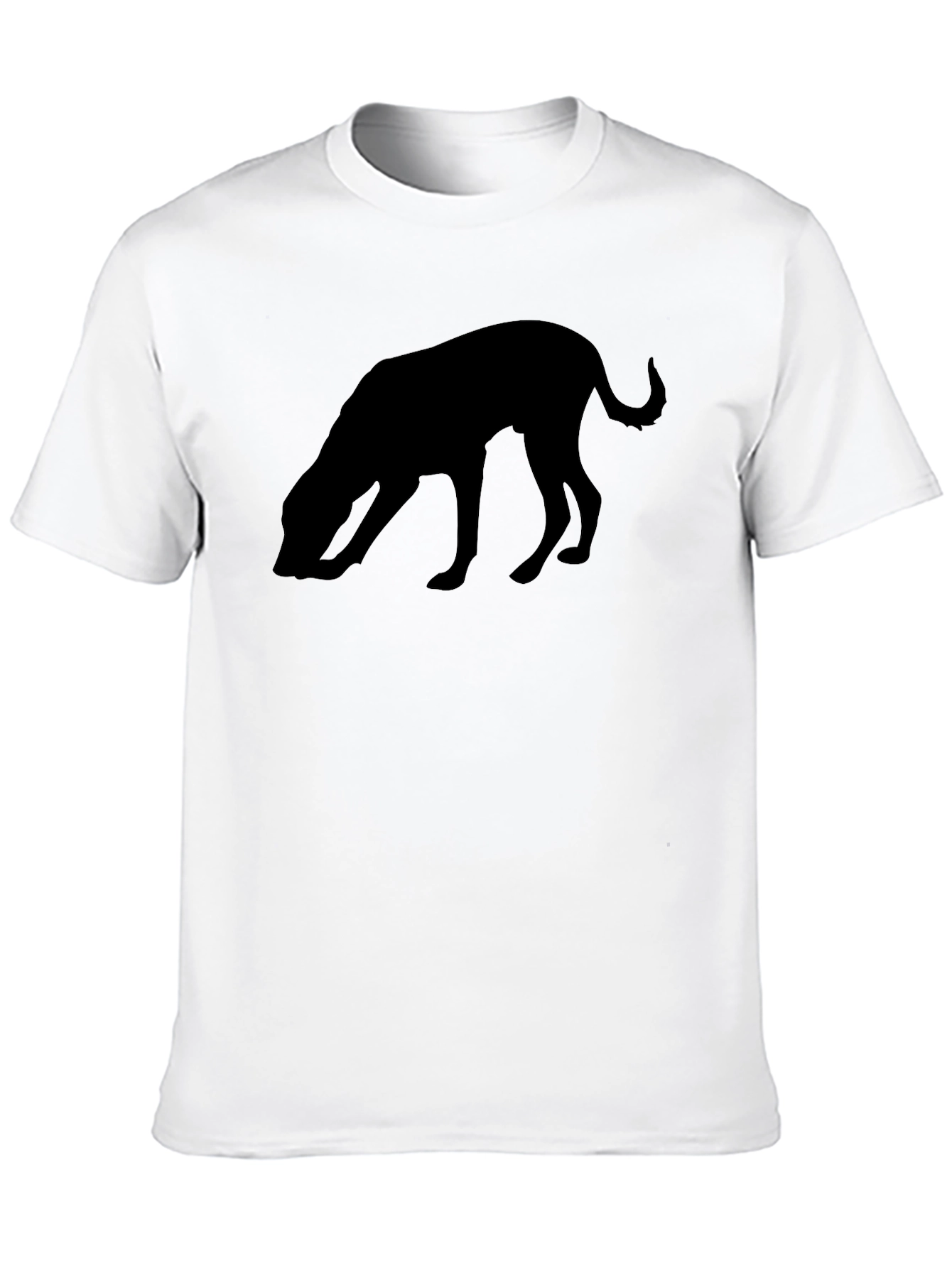 Sniffing Dog Graphic Tee - Black Cotton Comfort