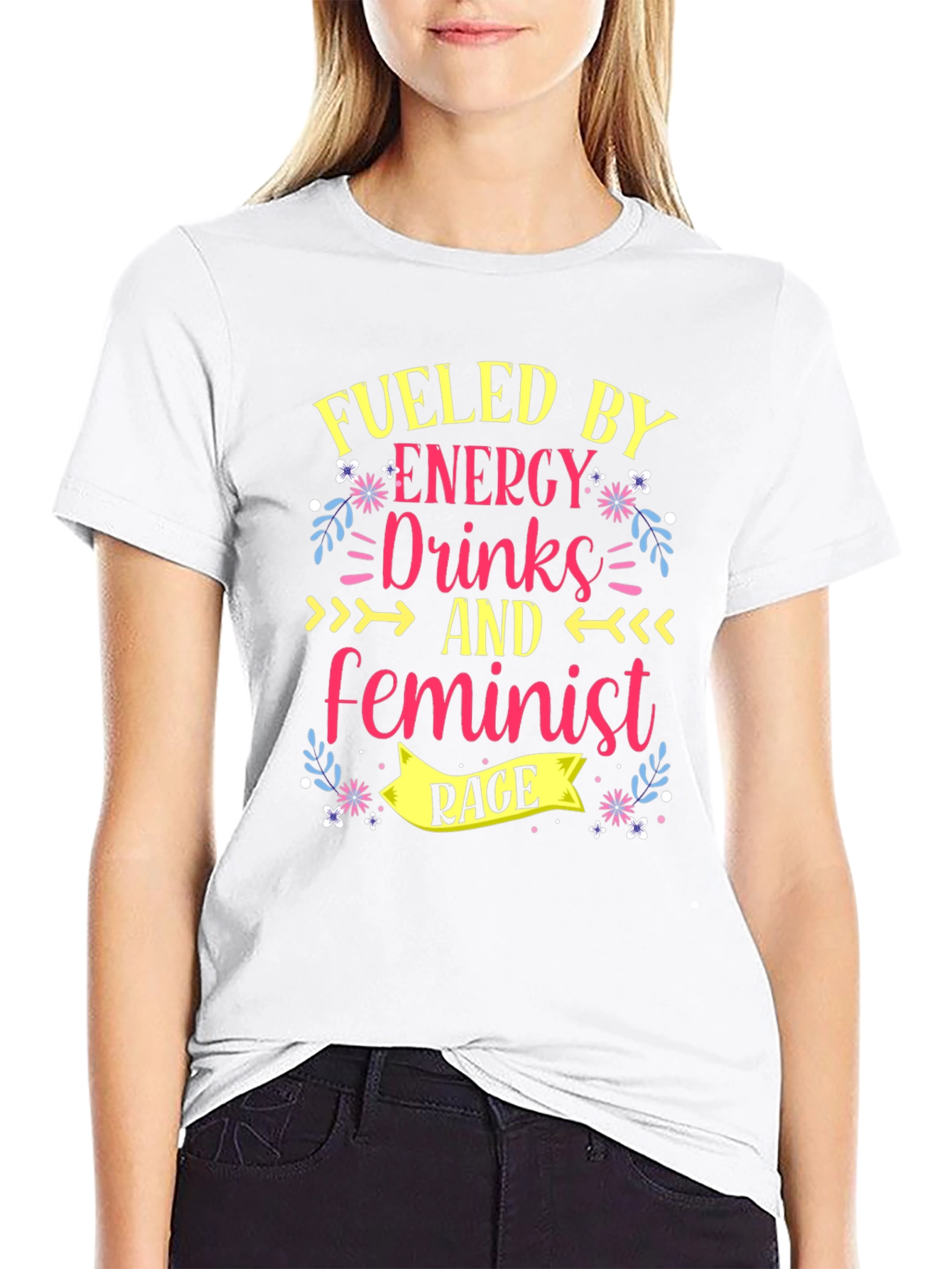 Fueled by Energy Drinks Feminist Rage T-Shirt
