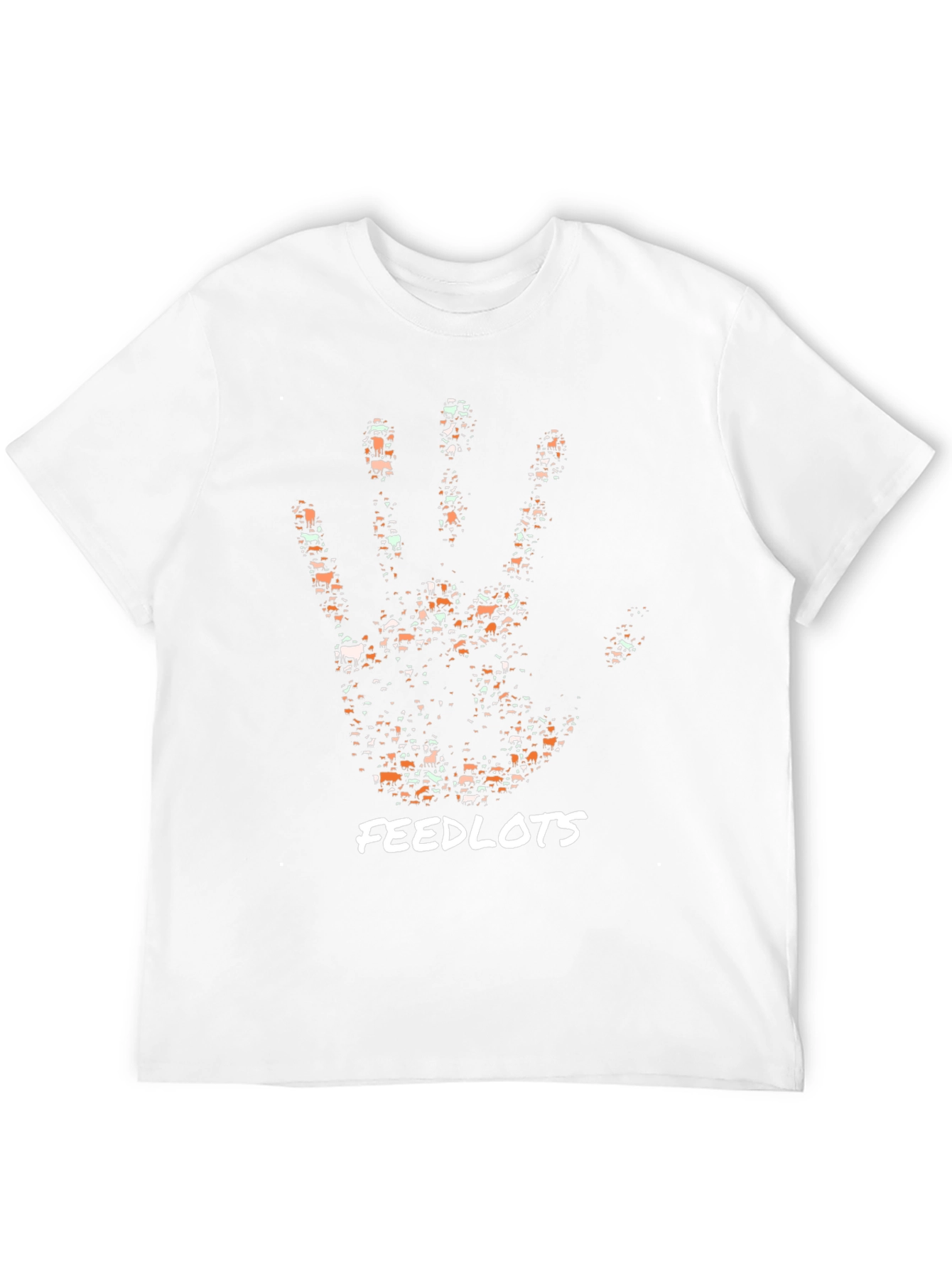 Cattle Handprint Feedlots Black T-Shirt