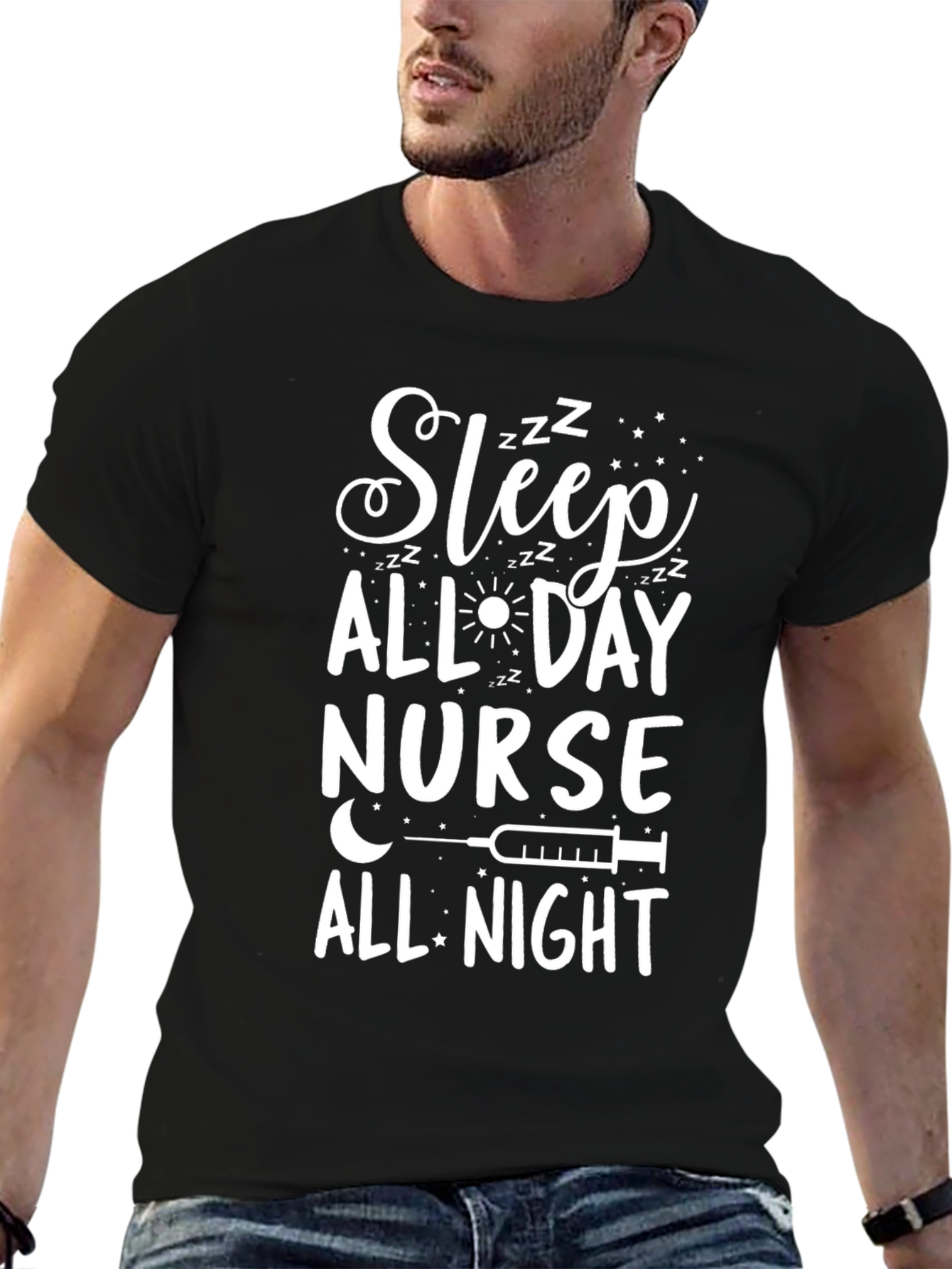Sleep All Day Nurse All Night Graphic Tee