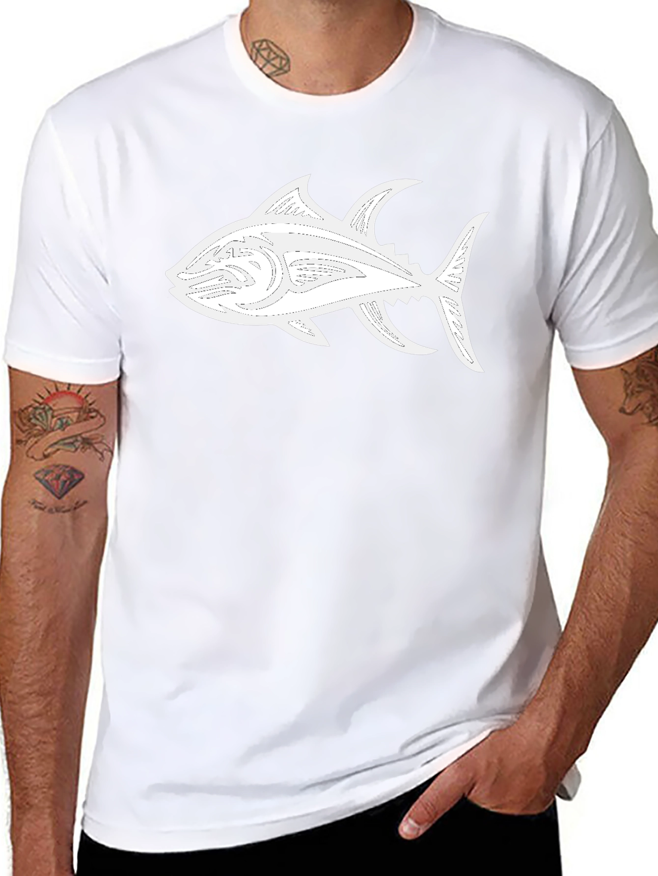 Black Tuna Graphic Tee - Stylish Comfort