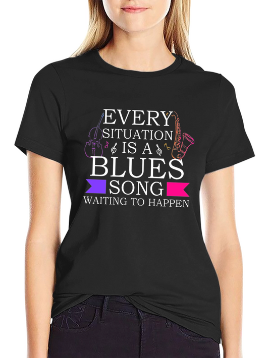 Blues Song Graphic T-Shirt - Music Lover Tee