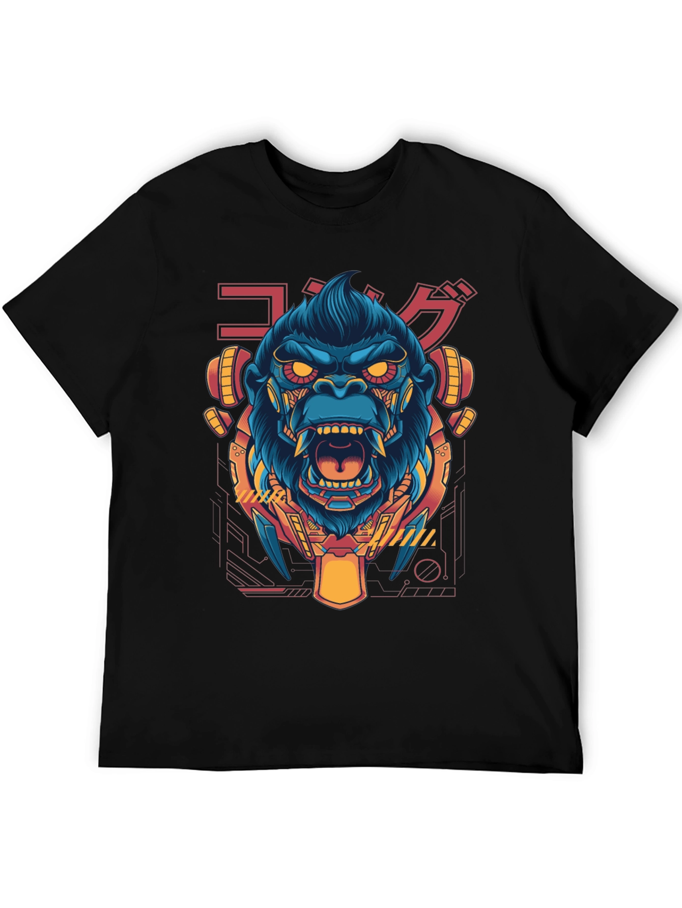Cyberpunk Gorilla Graphic T-Shirt