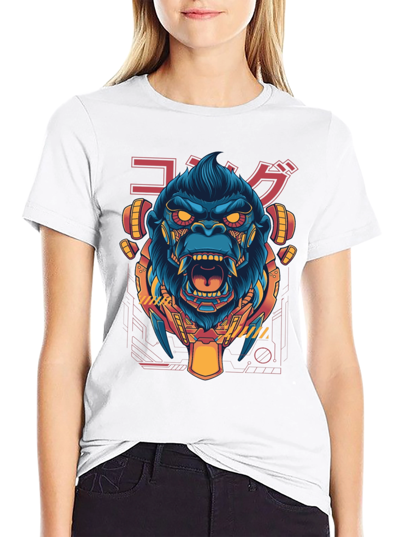 Cyberpunk Gorilla Graphic T-Shirt