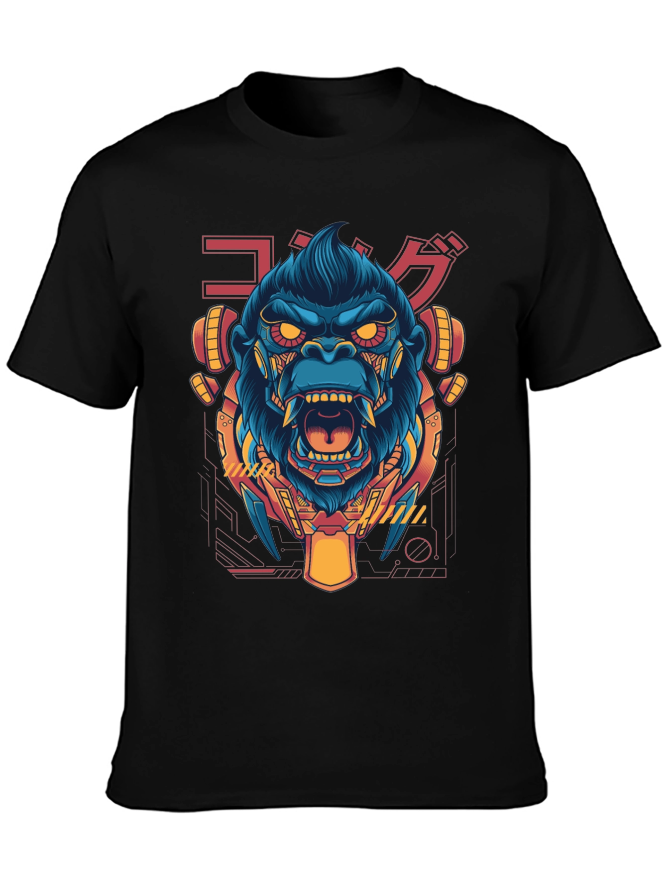 Cyberpunk Gorilla Graphic T-Shirt