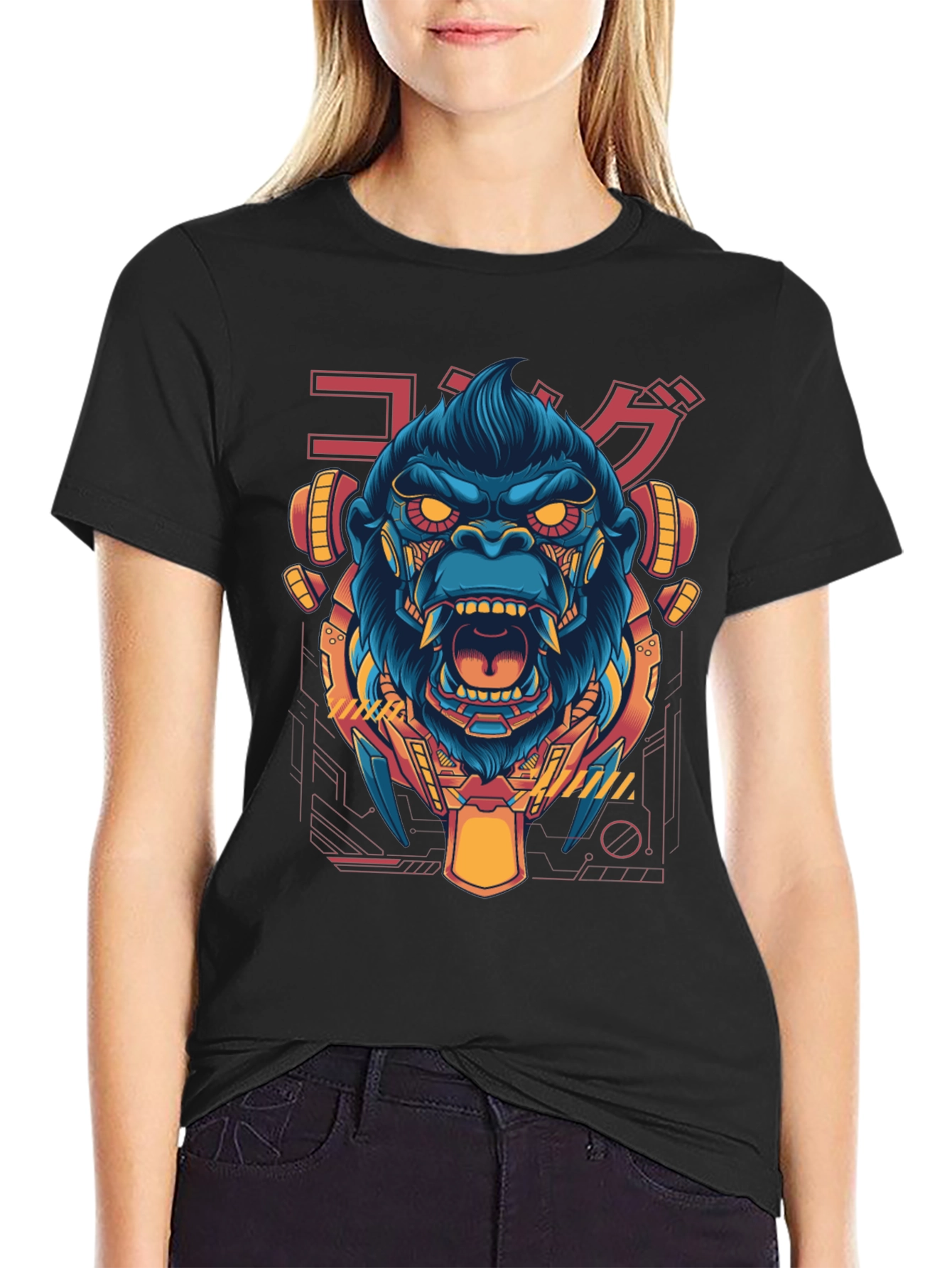 Cyberpunk Gorilla Graphic T-Shirt
