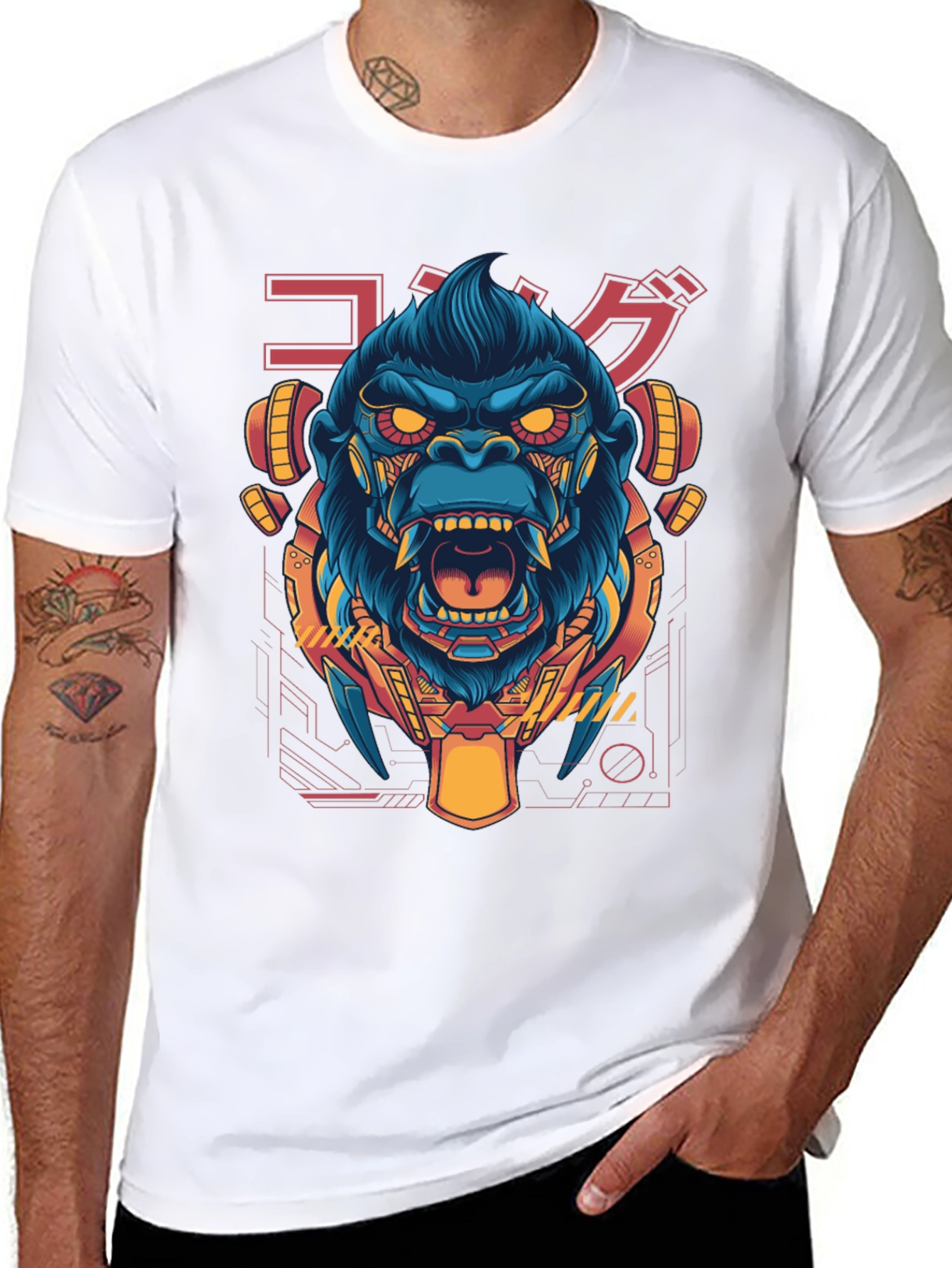 Cyberpunk Gorilla Graphic T-Shirt