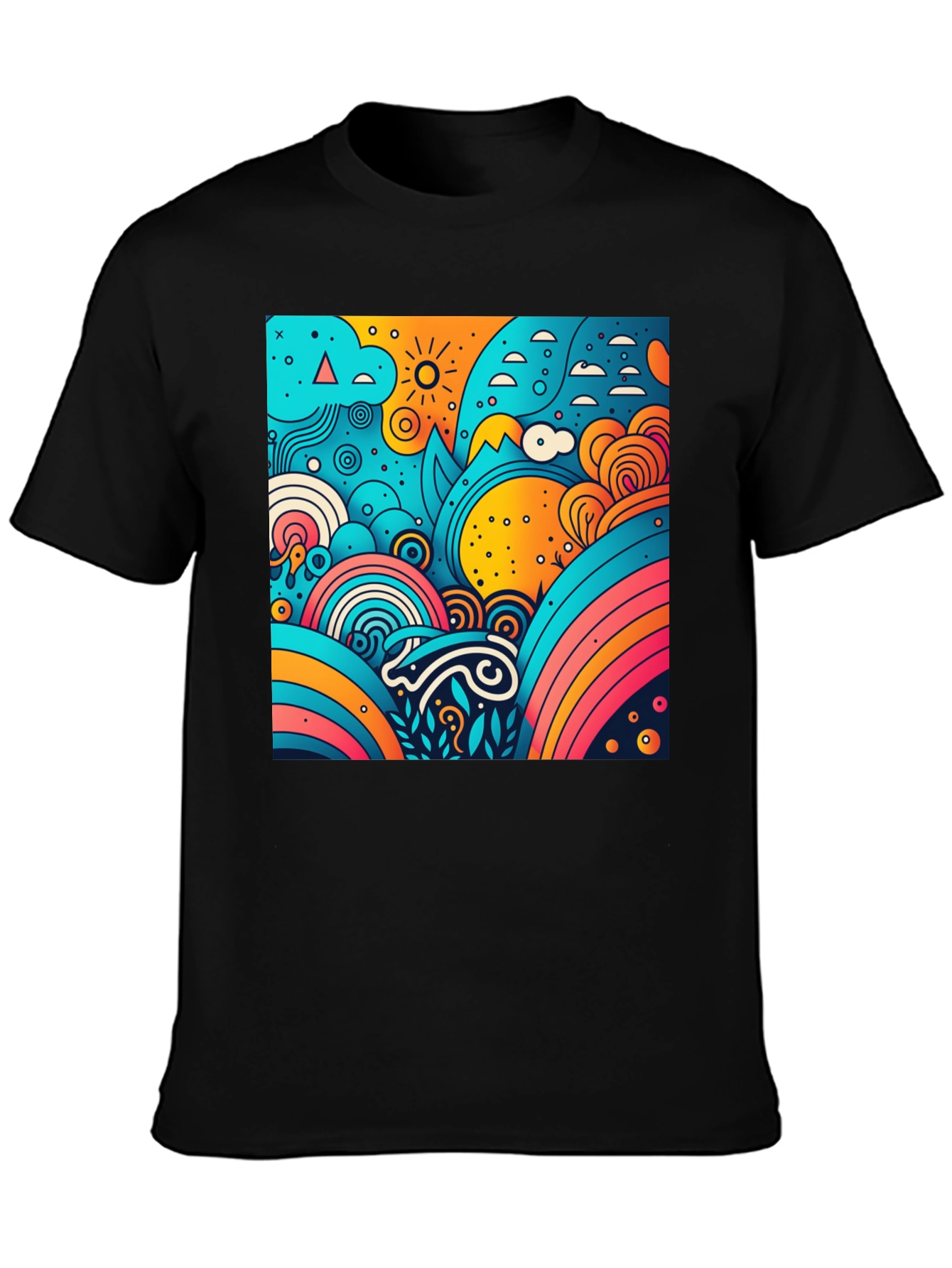 Vibrant Abstract Graphic Tee - Artistic Style