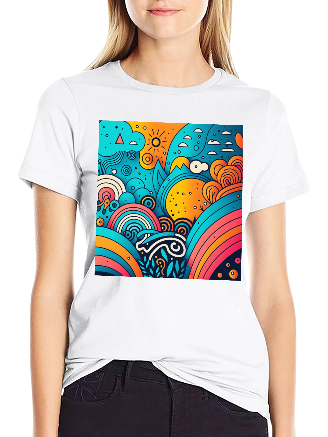 Vibrant Abstract Graphic Tee - Artistic Style