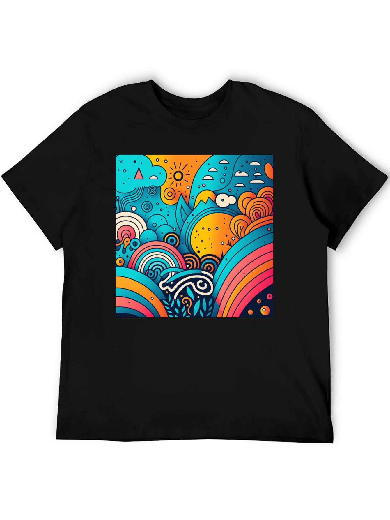 Vibrant Abstract Graphic Tee - Artistic Style