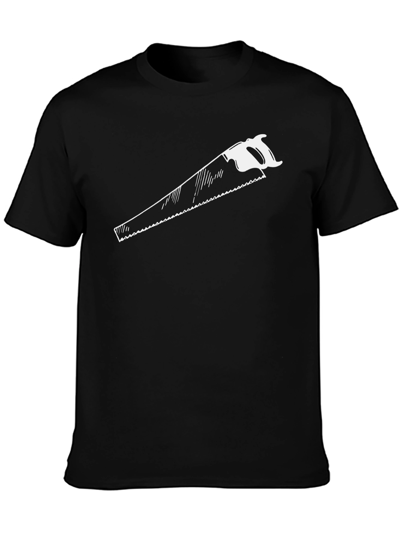 Saw Graphic Tee - Black Crew Neck