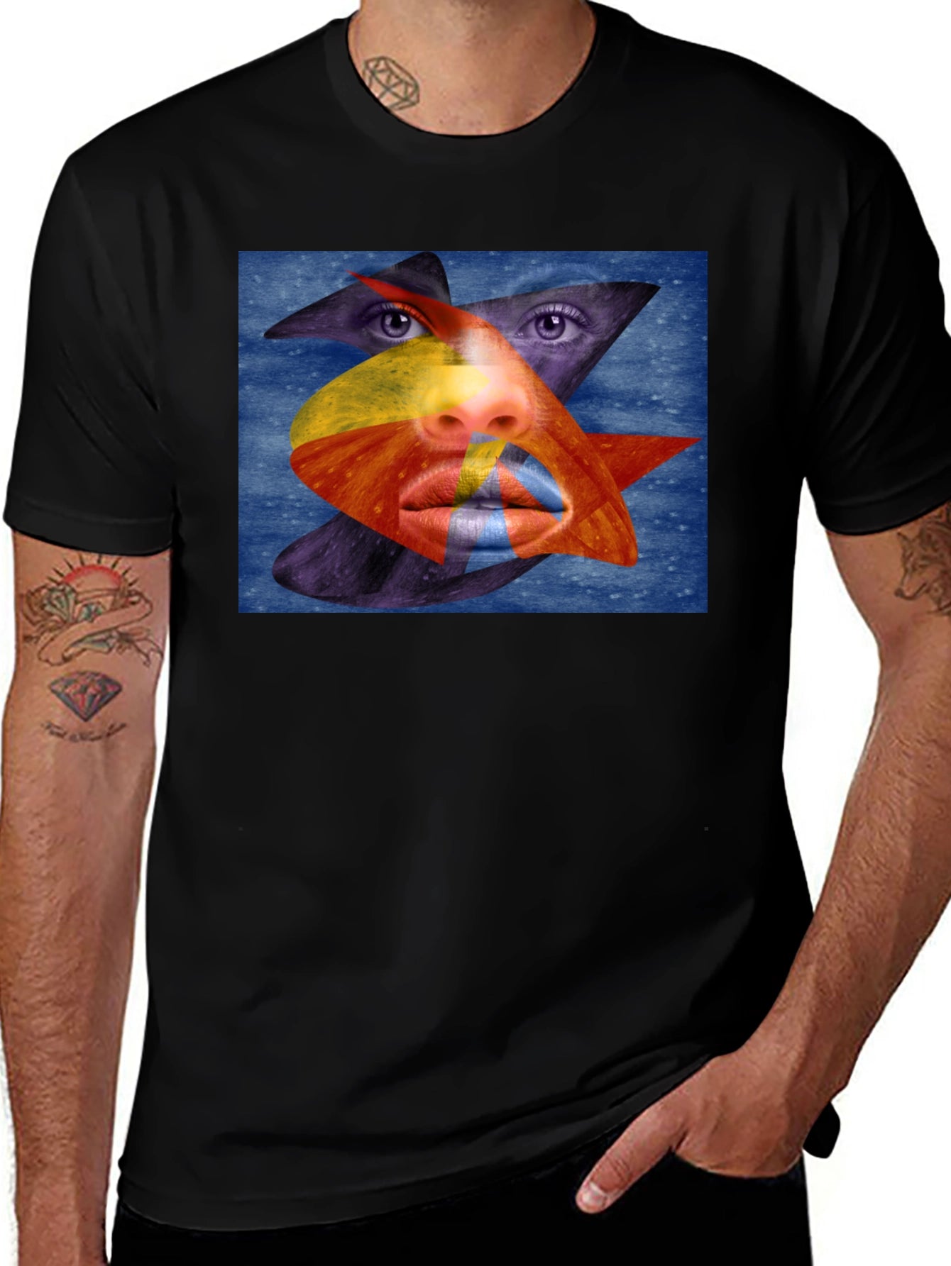 Abstract Face Graphic Tee