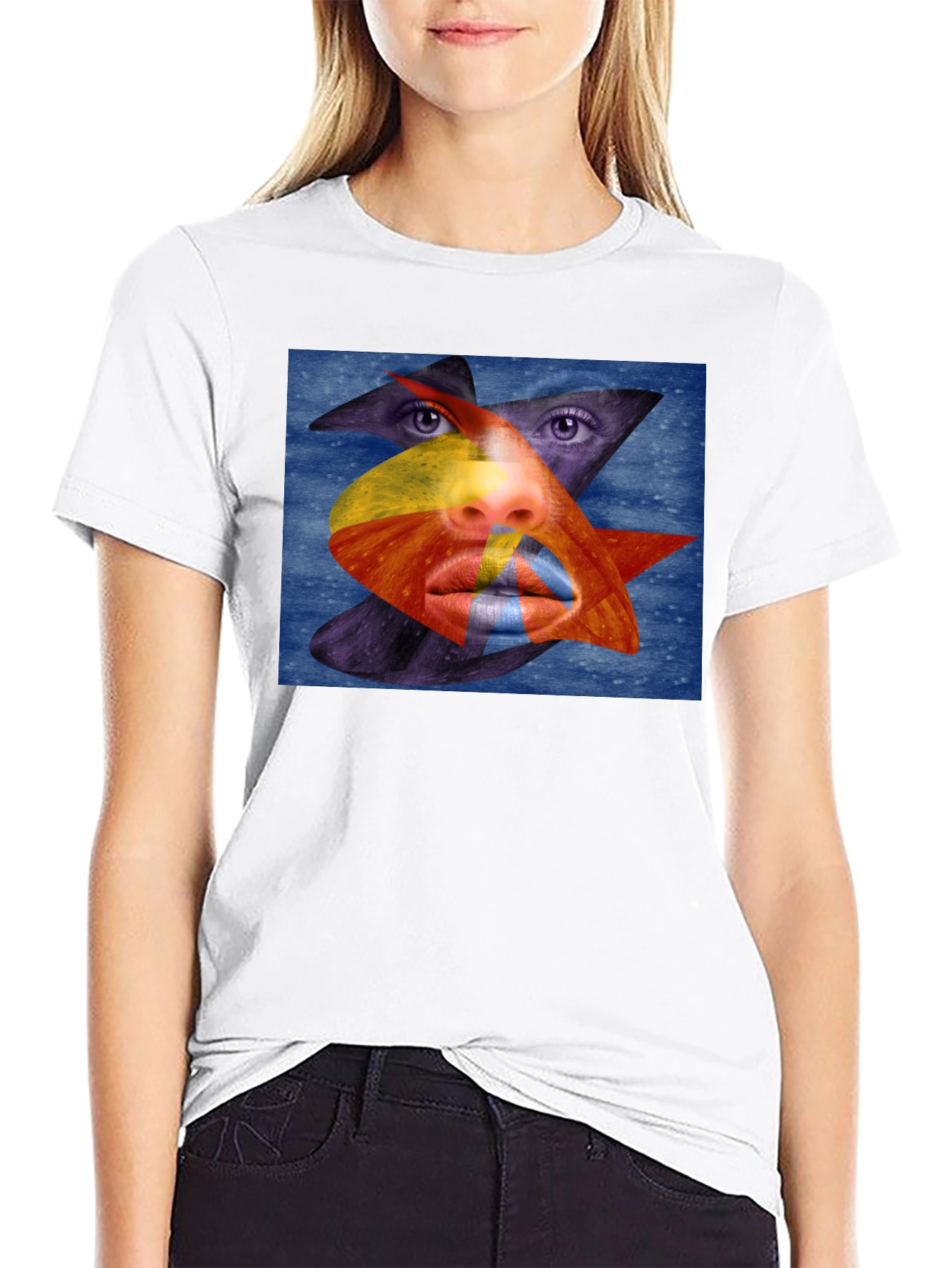 Abstract Face Graphic Tee