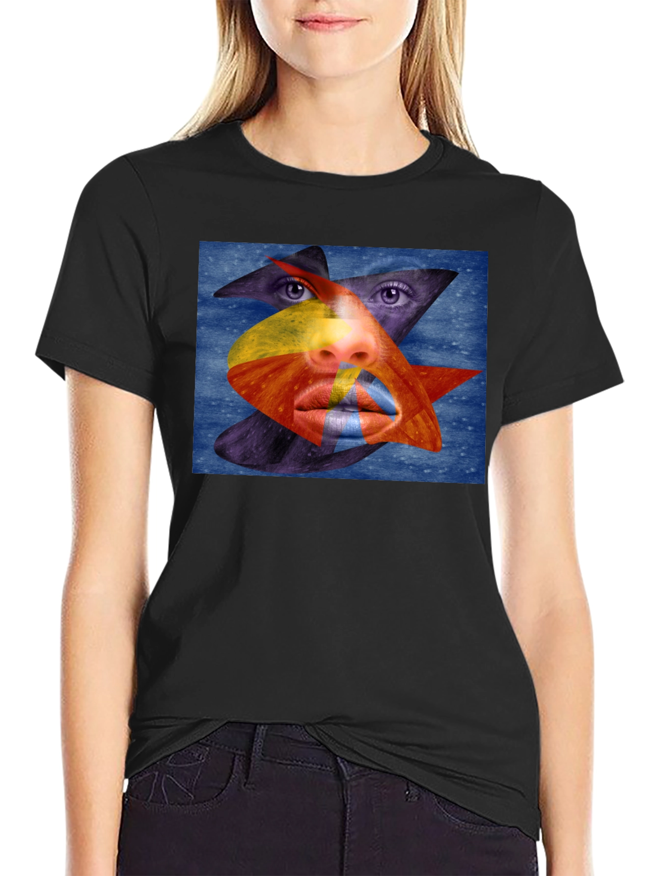 Abstract Face Graphic Tee