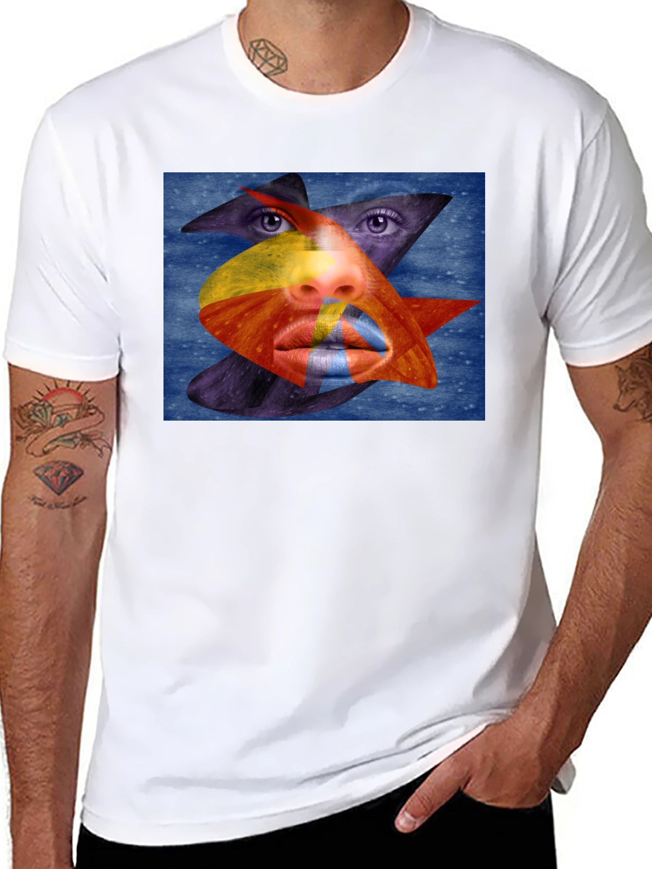 Abstract Face Graphic Tee